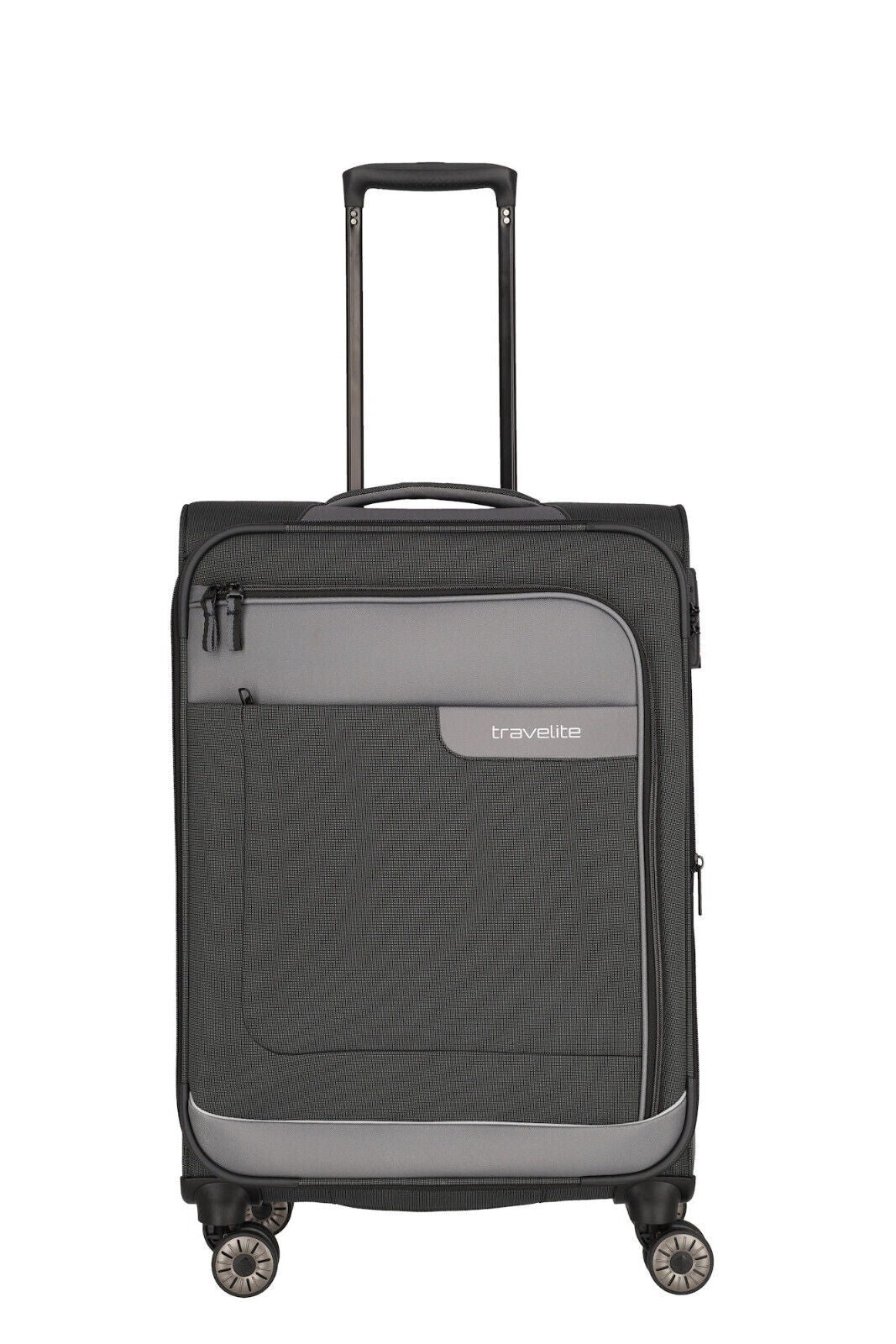 Travelite VIIA Reisekoffer M Trolley Koffer 67cm 4 Rad / Rollen Dehnfalte TSA schiefer