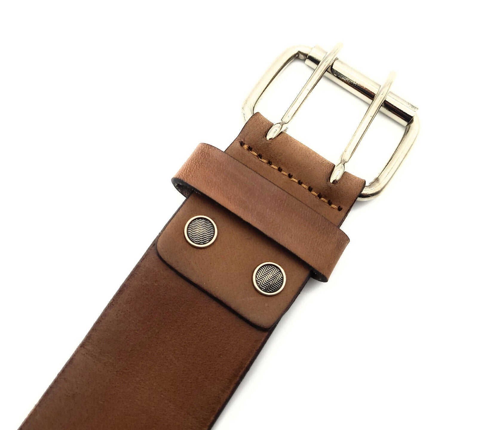 Arbeitergürtel / Handwerkergürtel aus Büffelvollleder – 50 mm breit, 10-fach Lochung, doppelte Dornschließe, kürzbar, 95 cm Bundweite