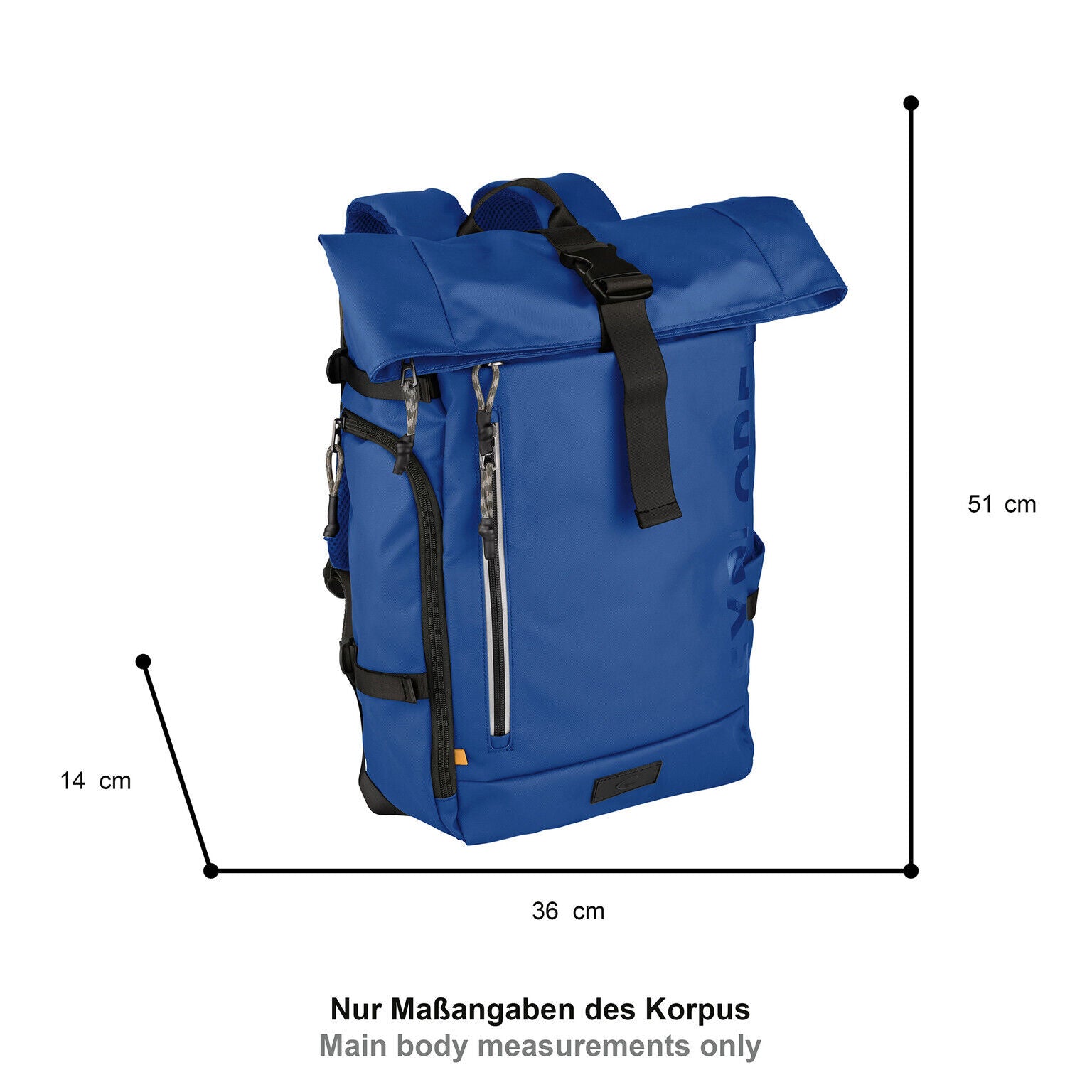 camel active Explore Rolltop Rucksack – nachhaltig & funktional blau
