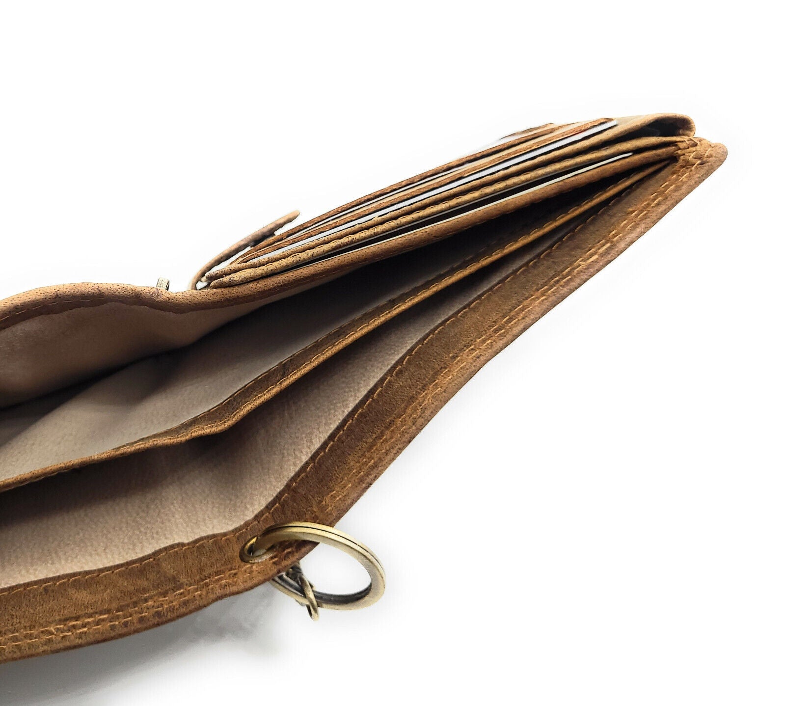 echt Leder Biker Geldbörse mit Kette RFID Schutz Hunterleder Portemonnaie Skull Totenkopf