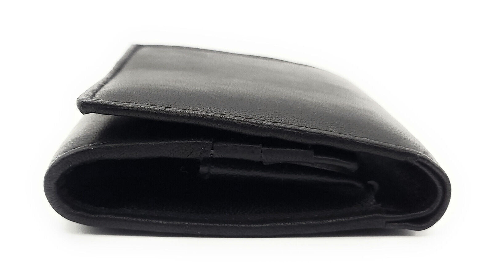 Lemasi kleine Geldbörse Portemonnaie Geldbeutel Wiener Schachtel Nappaleder schwarz