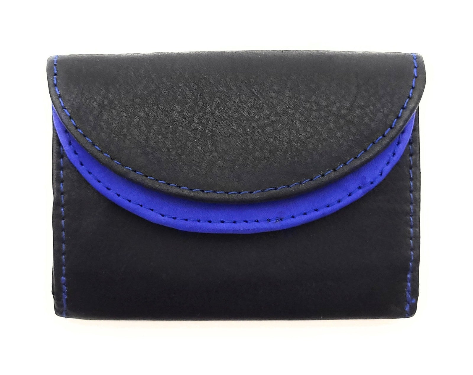 Jockey Club echt Leder Mini Geldbörse Wickelbörse Urlaubsbörse schwarz royalblau