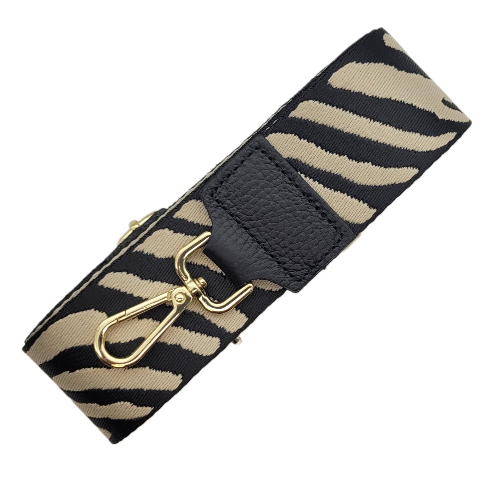 Ersatz Taschengurt Schultergurt Tragegurt Schulterriemen 5cm made in Italy beige zebra gold