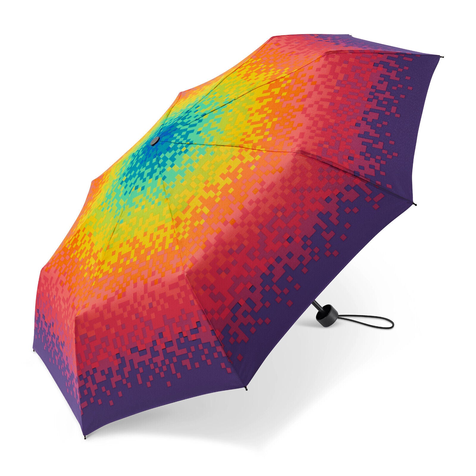 happy rain Regenschirm Taschenschirm Pixel Regenbogen