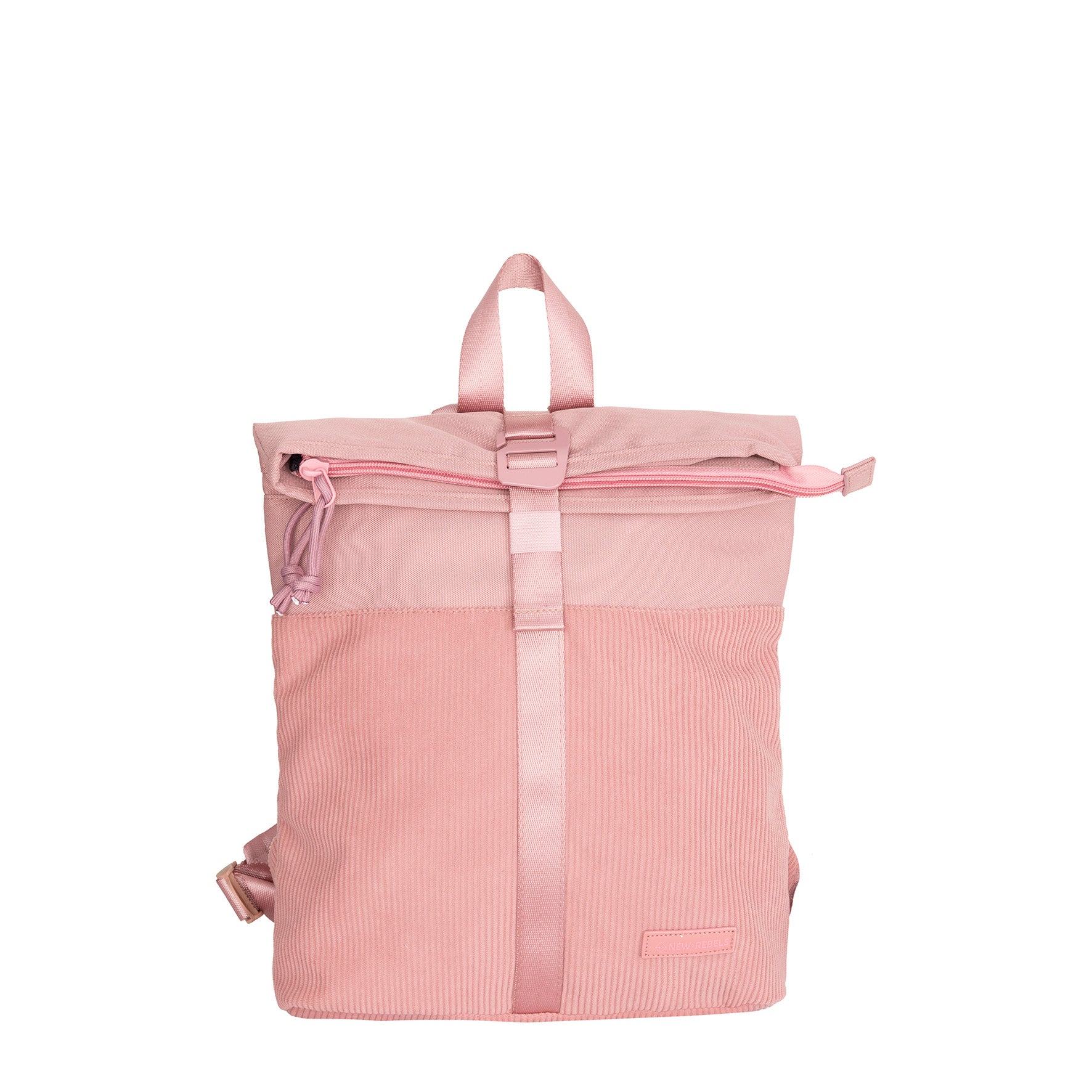 New Rebels Ribbi Roll Up Rolltop City Rucksack Los Angeles Kordoptik rosa