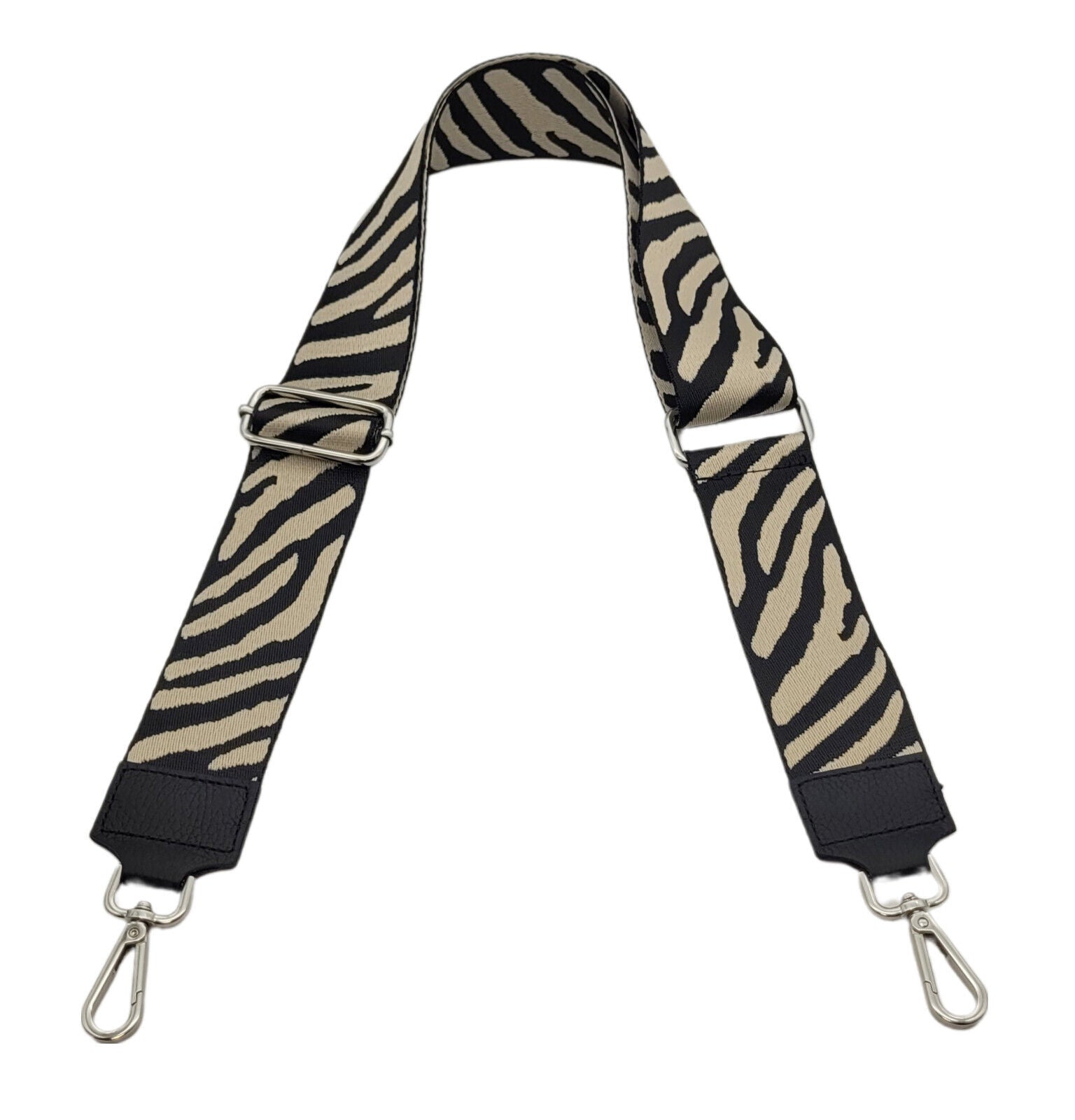 Ersatz Taschengurt Schultergurt Tragegurt Schulterriemen 5cm made in Italy zebra beige silber