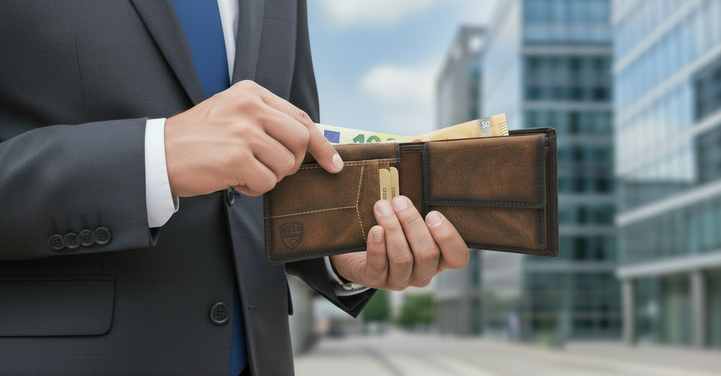 Jockey Club Serie Toro Mini Geldbörse Damen & Herren aus Hunterleder rustikal mit RFID Schutz, kompakt, 6 Kartenfächer, Münzfach mit Chipfach, 2 Scheinfächer, cognac braun