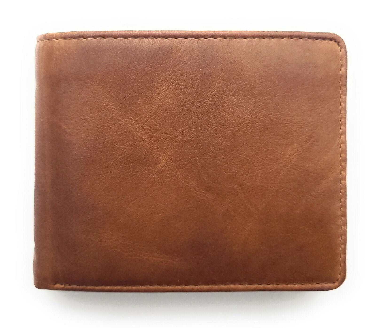 Jockey Club klassische echt Leder Geldbörse Portemonnaie mit RFID Schutz gewachstes Rindleder cognac
