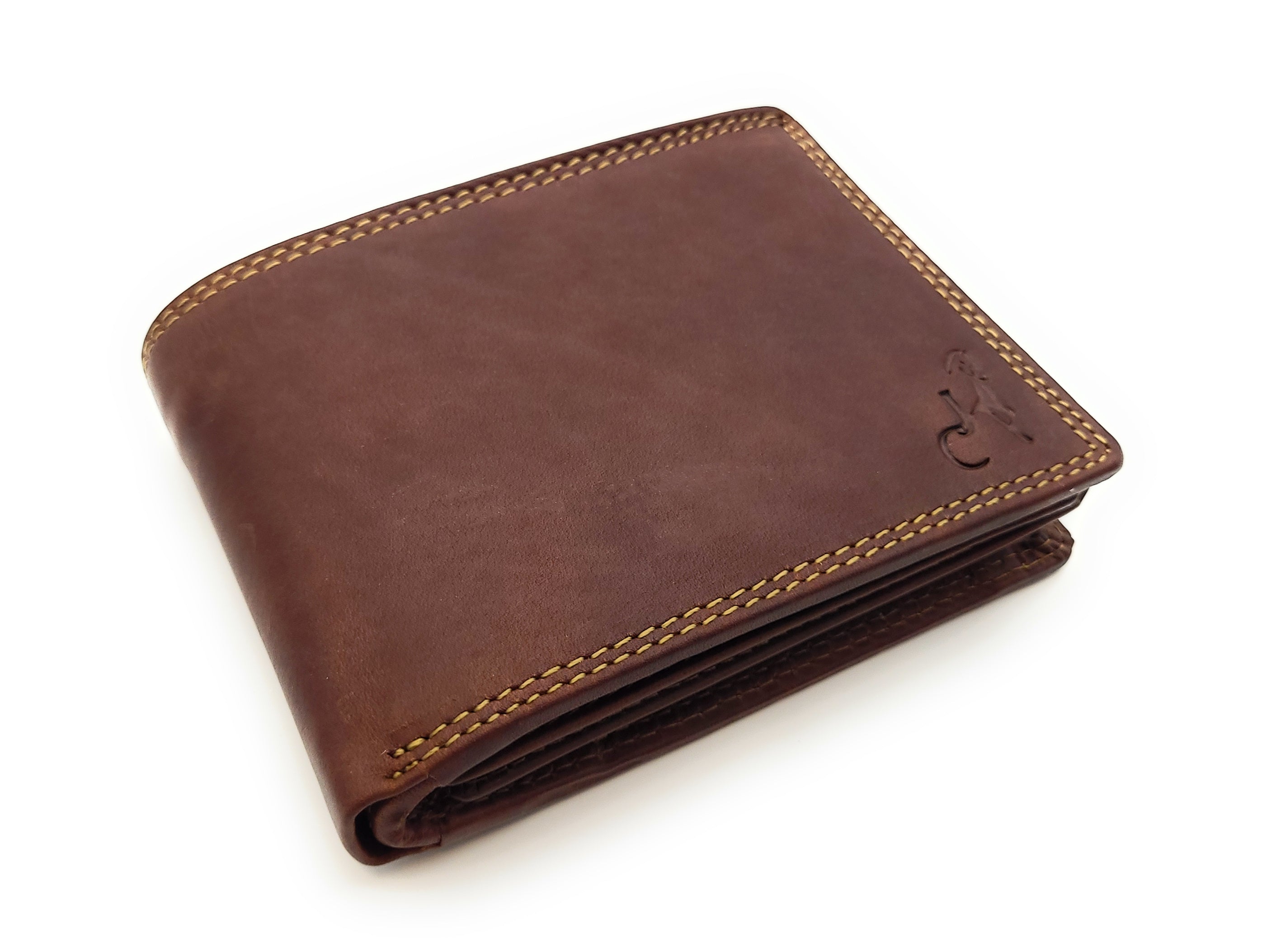 Jockey Club Basic echt Büffel Voll-Leder Geldbörse Portemonnaie Geldbeutel RFID NFC Schutz antik braun