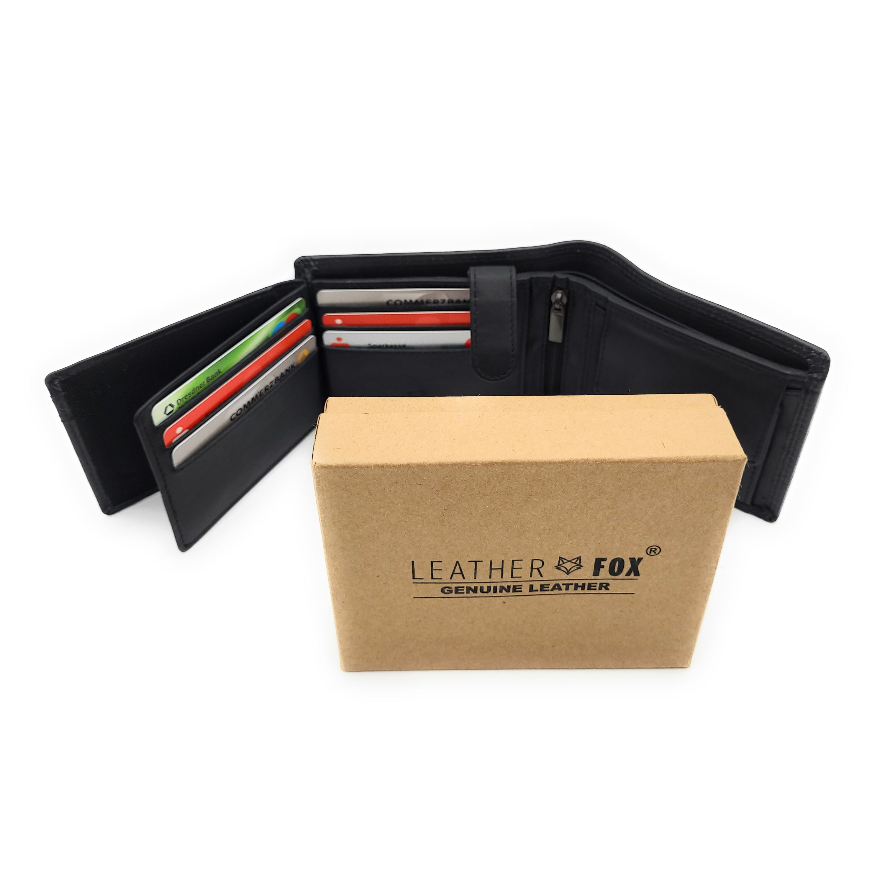 echt Leder Herren Geldbörse Portemonnaie Geldbeutel mit RFID Schutz Nappaleder inkl. Geschenkbox