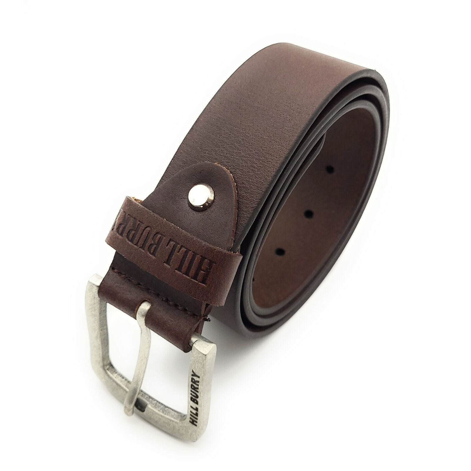 Hill Burry echt Leder Herren Gürtel 100cm (Taille) 40mm breit kürzbar Vollleder dunkelbraun