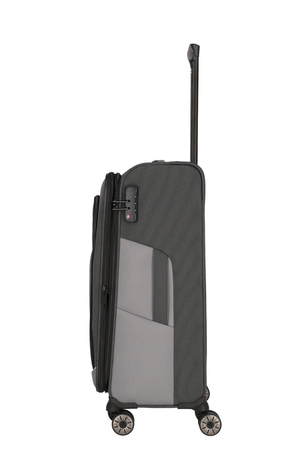 Travelite VIIA Reisekoffer M Trolley Koffer 67cm 4 Rad / Rollen Dehnfalte TSA schiefer