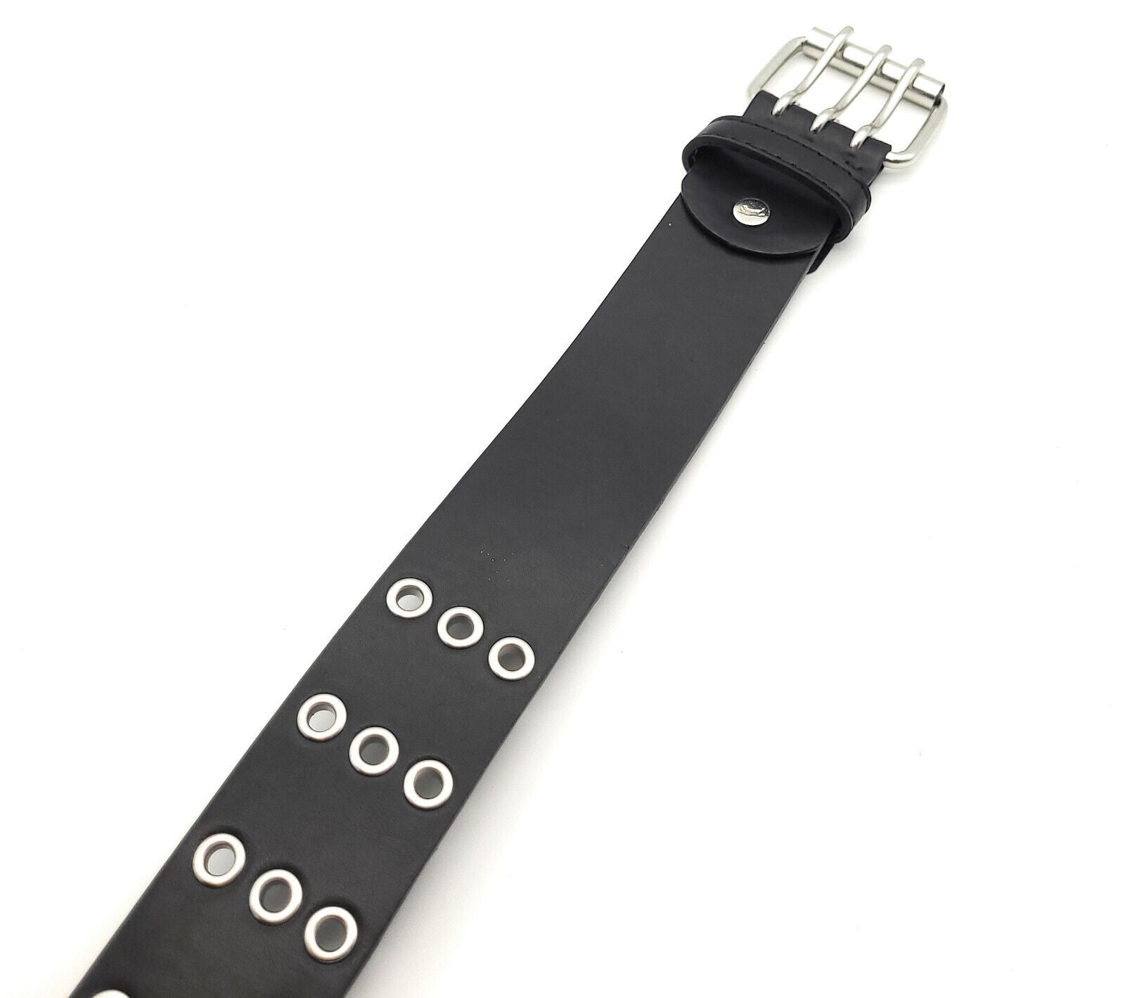 3-Loch Nietengürtel Ösen Gürtel Jeansgürtel Damen Herren echt Leder & PU 105cm (90cm Bundweite)