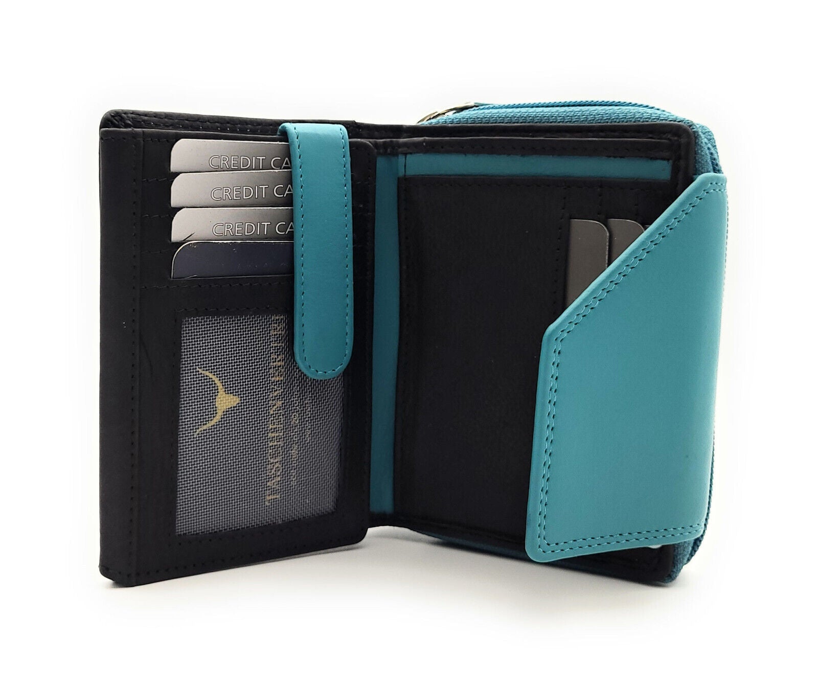 Jockey Club echt Leder Damen Geldbörse Portemonnaie Geldbeutel viele Fächer RFID Schutz schwarz blau