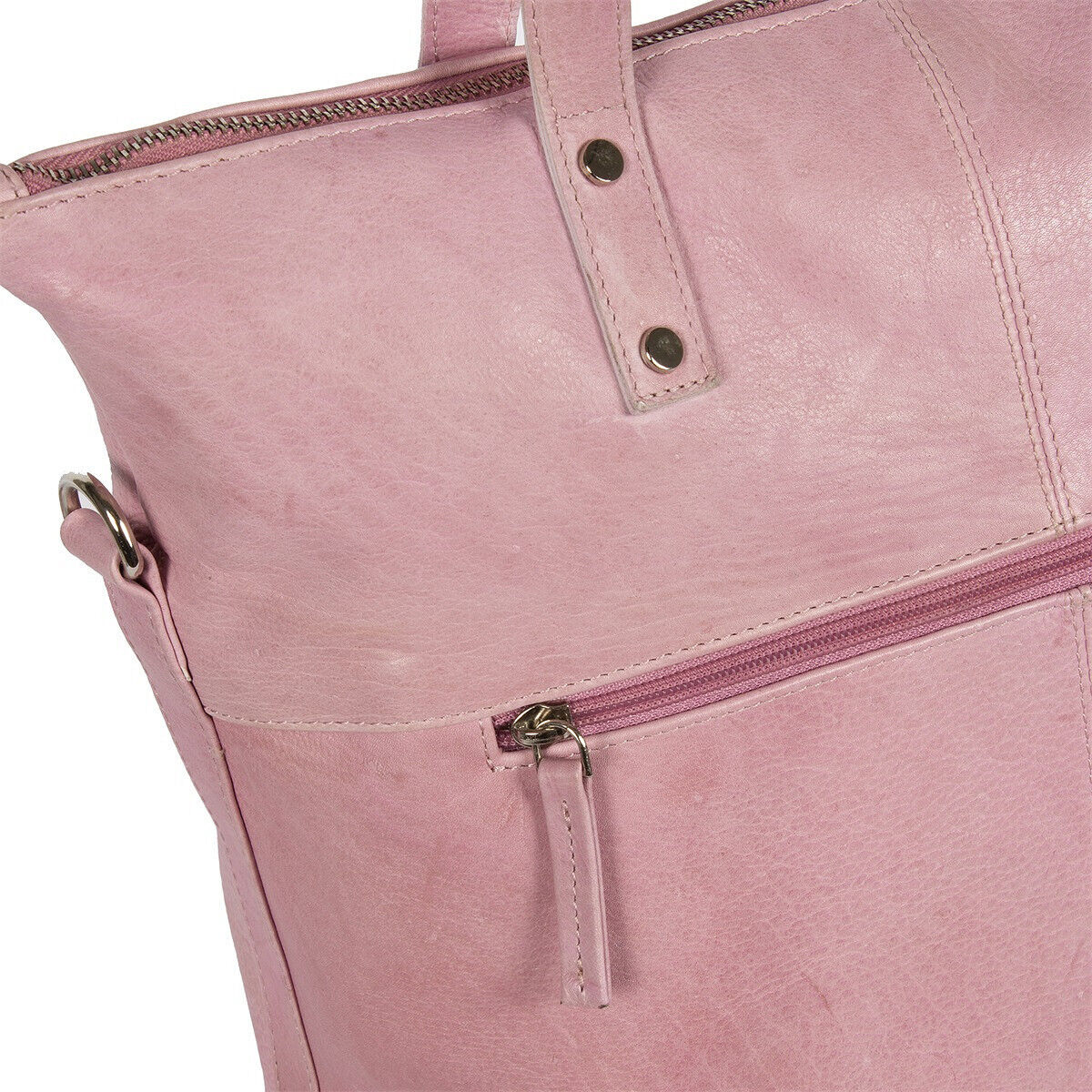 großer echt Leder Damen Shopper Handtasche Schultertasche Penelope rosa