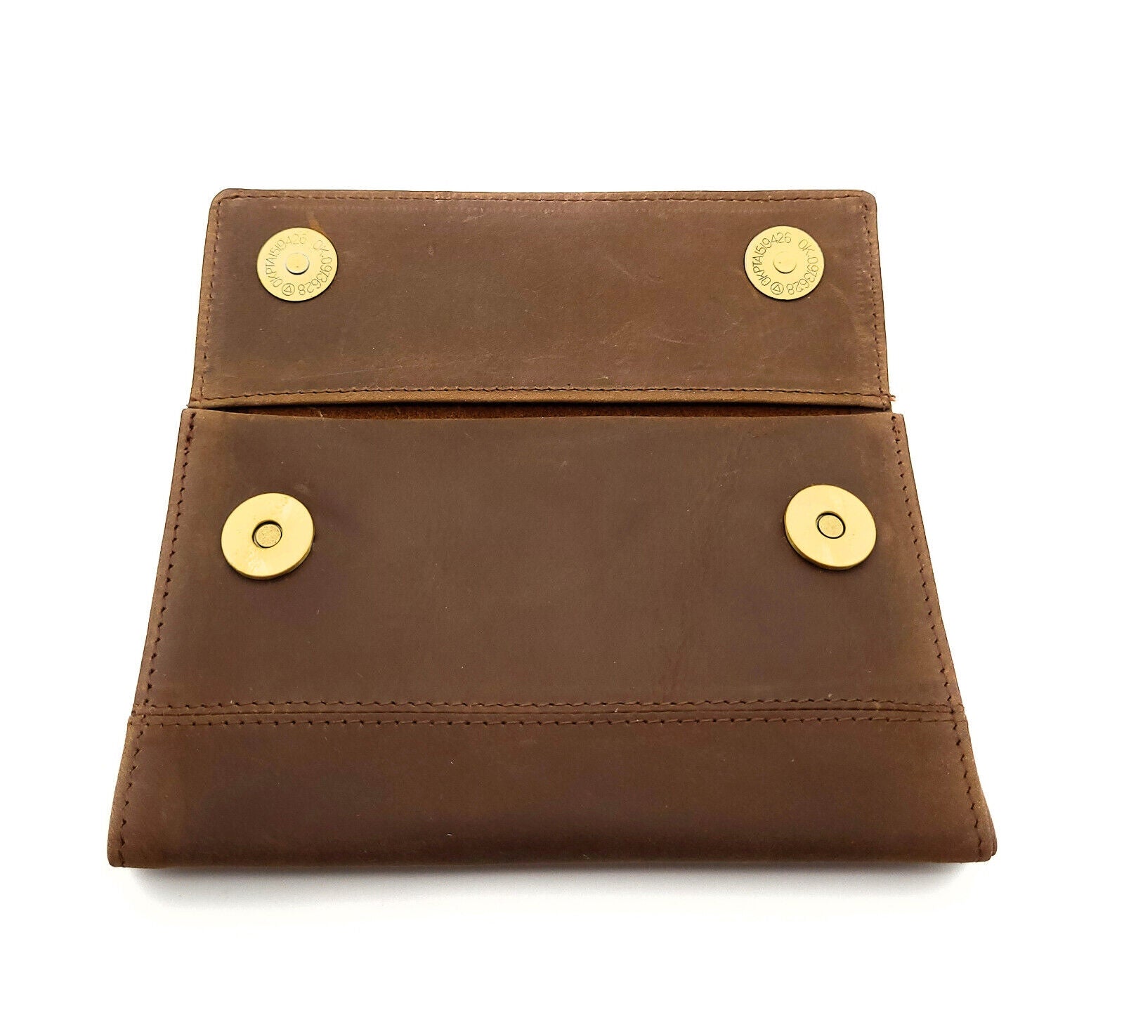 echt Leder Tabakbeutel Tabaktasche Tabak Etui Beutel mit Blättchen Fach braun