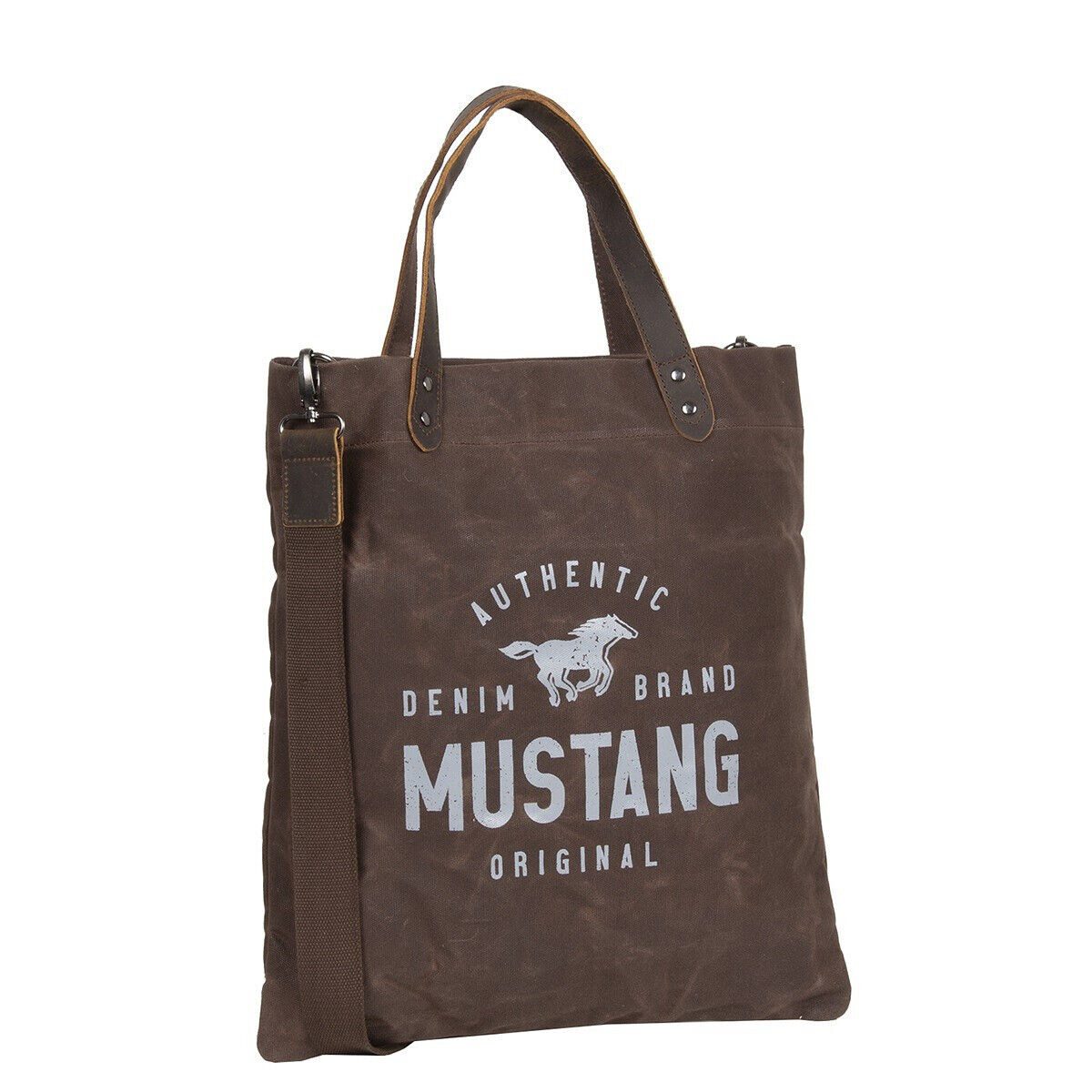 Mustang Shopper Houston Einkaufstasche aus heavy waxed Canvas und echtem Leder