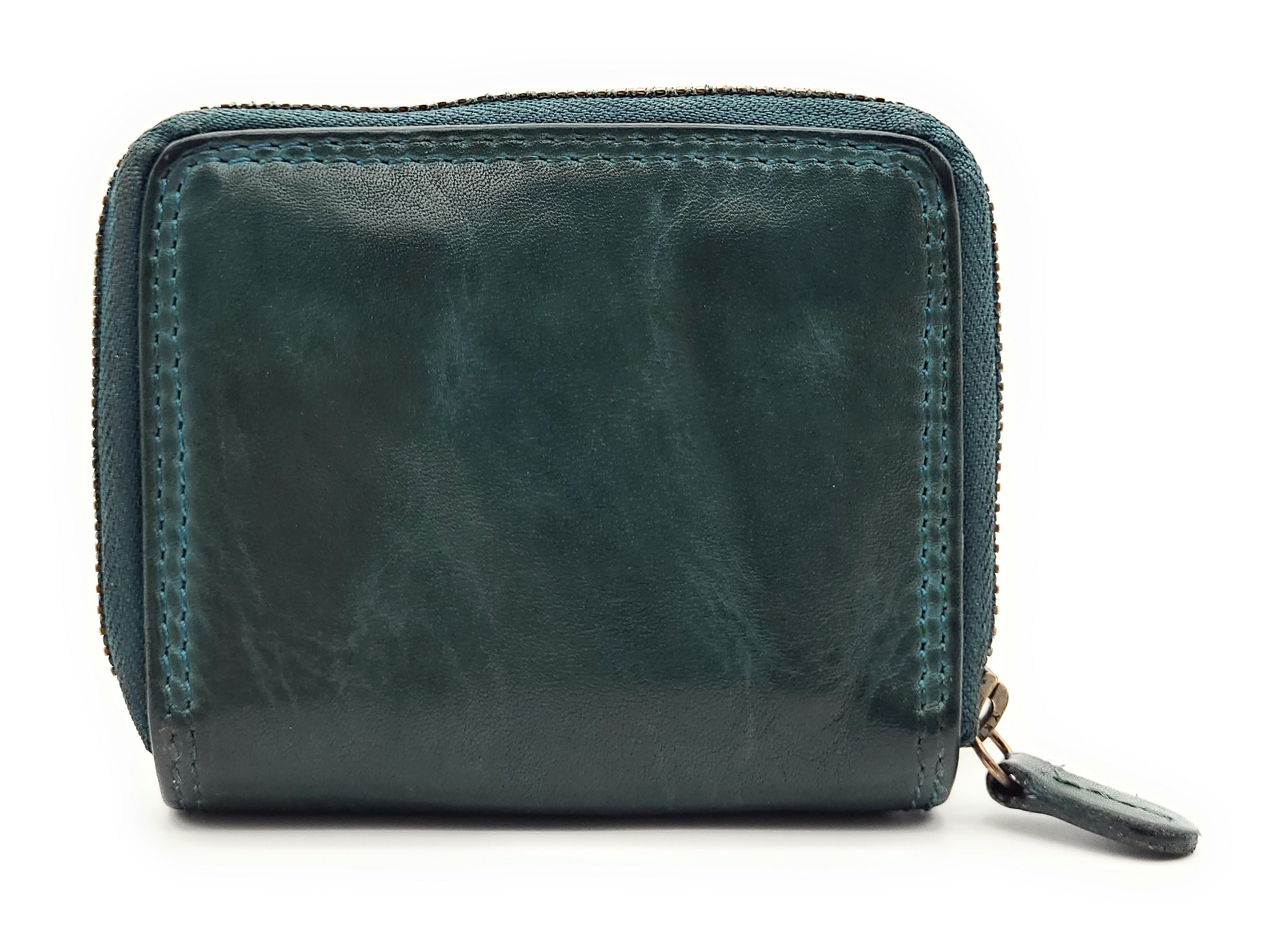 Hill Burry echt Leder Damen Mini Geldbörse Portemonnaie RFID Schutz Waschleder petrol