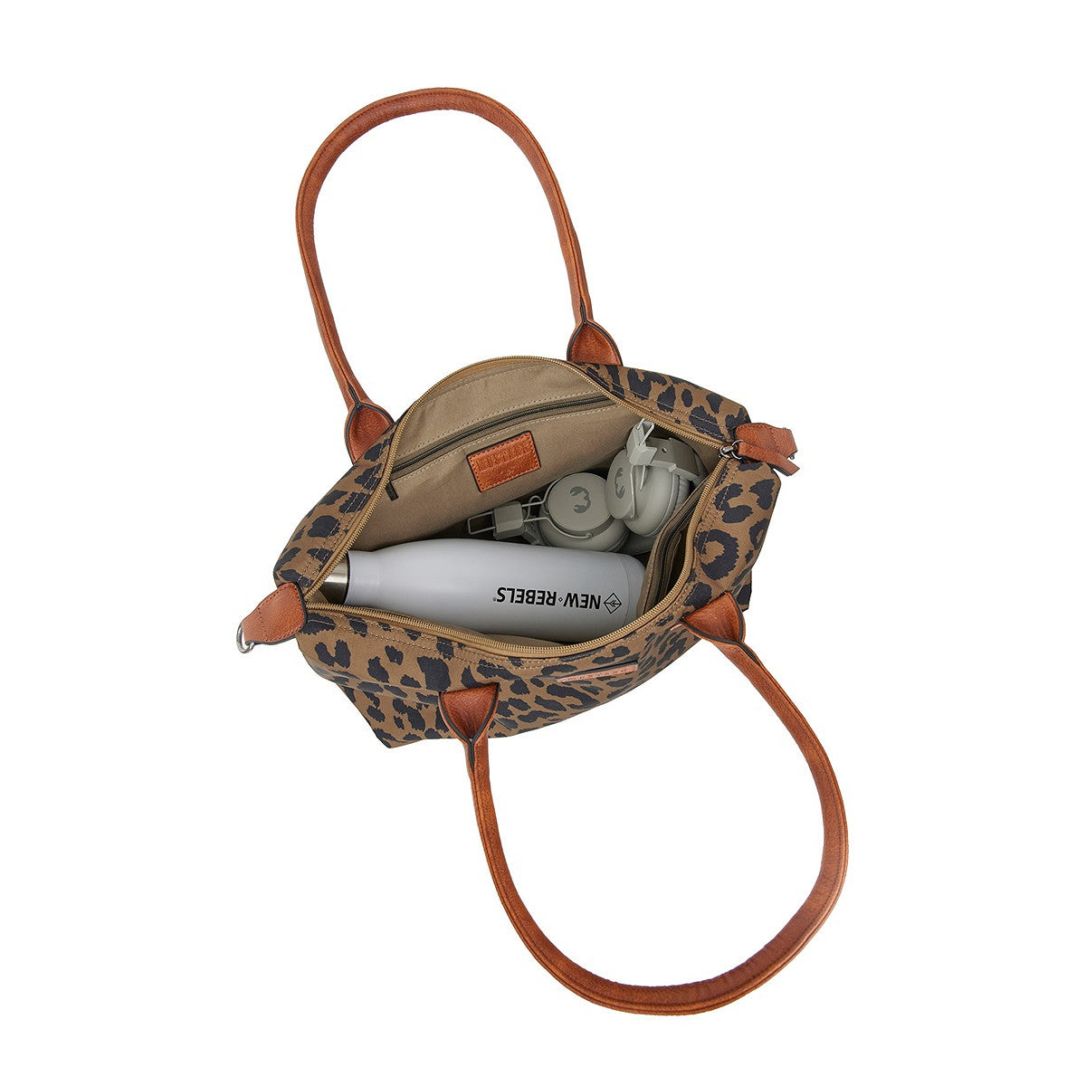 Mustang großer Damen Shopper Handtasche Umhängetasche "Limnos" Leopard brown