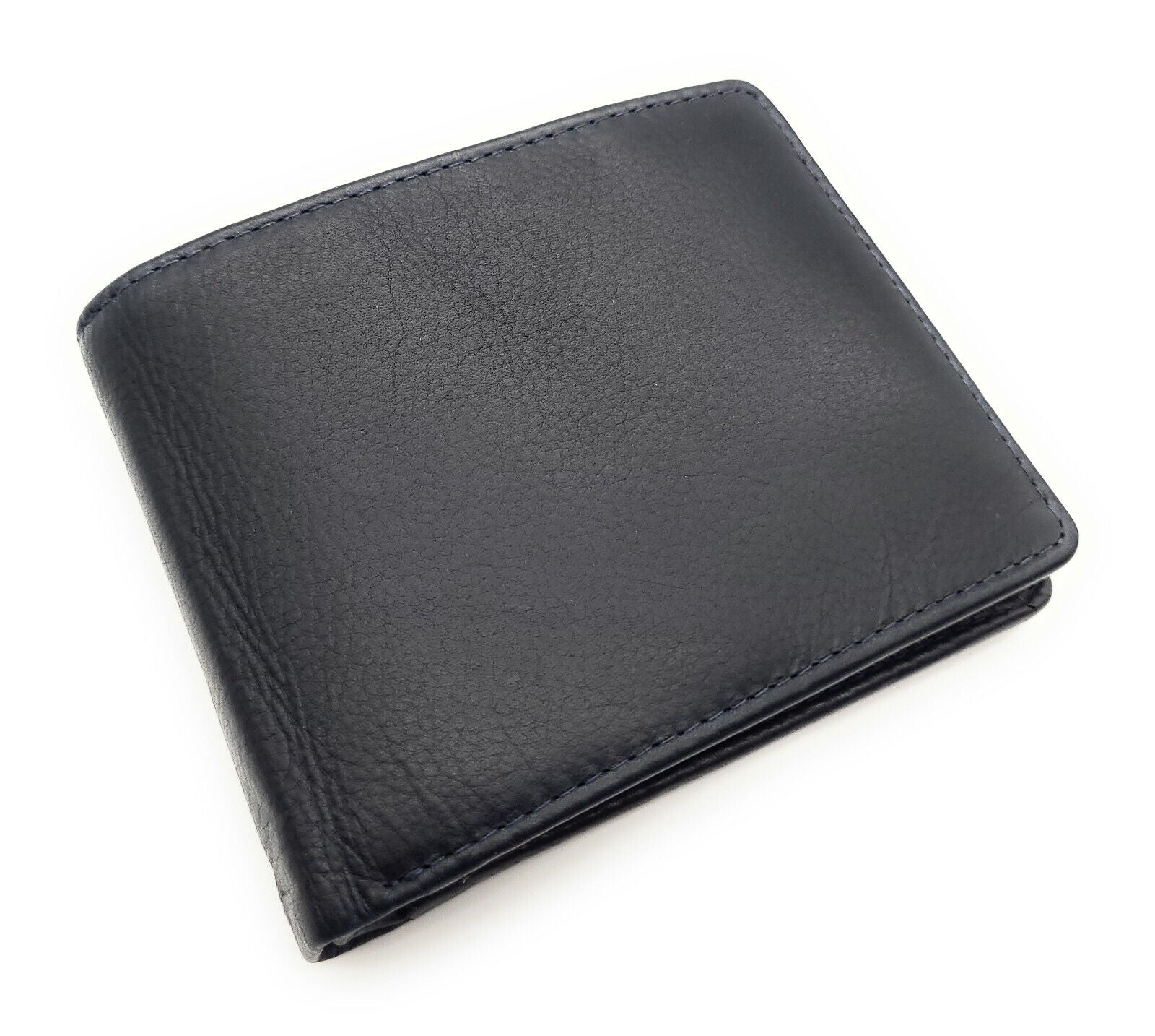 Jockey Club klassische echt Leder Geldbörse Portemonnaie mit RFID Schutz gewachstes Rindleder navy blau