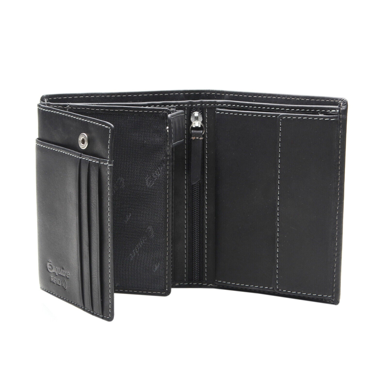 Esquire echt Leder Geldbörse Portemonnaie mit RFID Schutz viel Platz schwarz