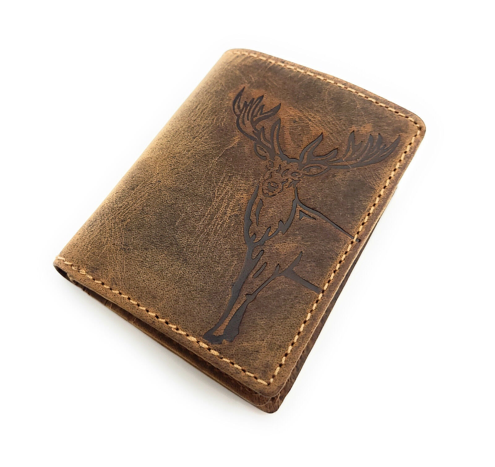 Jockey Club kleines echt Leder Portemonnaie Geldbörse Geldbeutel Hirsch