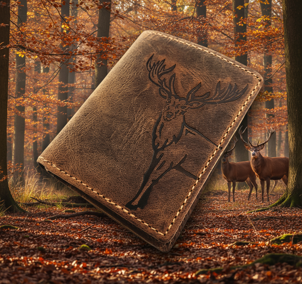 Jockey Club kleines echt Leder Portemonnaie Geldbörse Geldbeutel Hirsch