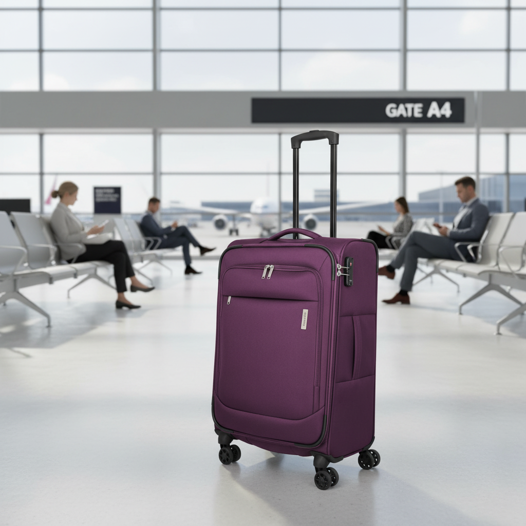Travelite Priego Trolley M 66 cm – Mittelgroßer Koffer mit 4 Rollen & Zahlenschloss berry