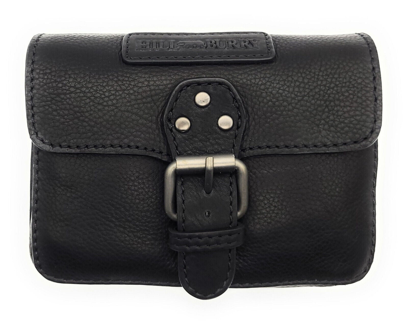 Hill Burry echt Leder Gürteltasche Bikertasche Hüfttasche Bauchtasche Doppelfach schwarz
