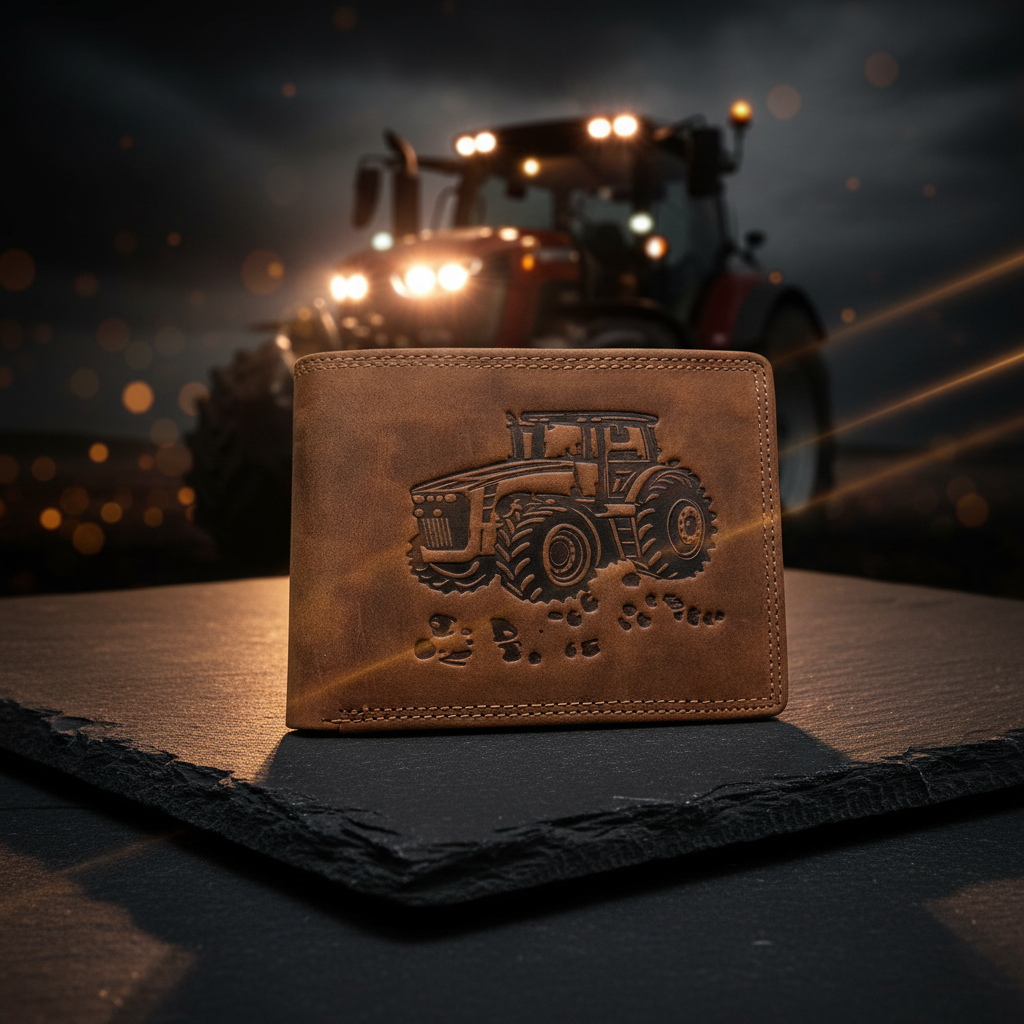 Jockey Club Basic echt Büffel Voll-Leder Geldbörse für Männer, naturbelassenes Hunterleder Portemonnaie Traktor mit RFID NFC Schutz