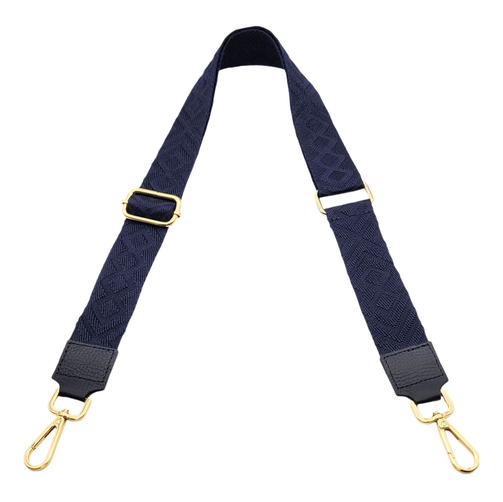 Ersatz Taschengurt Schultergurt Tragegurt Schulterriemen 4cm made in Italy navy gold