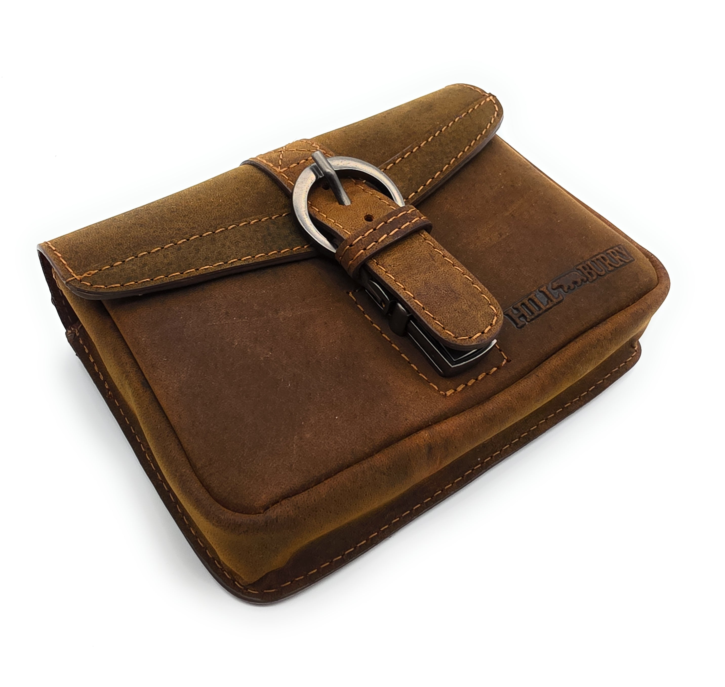 Hill Burry Heritage Gürteltasche Echtleder Vintage Braun