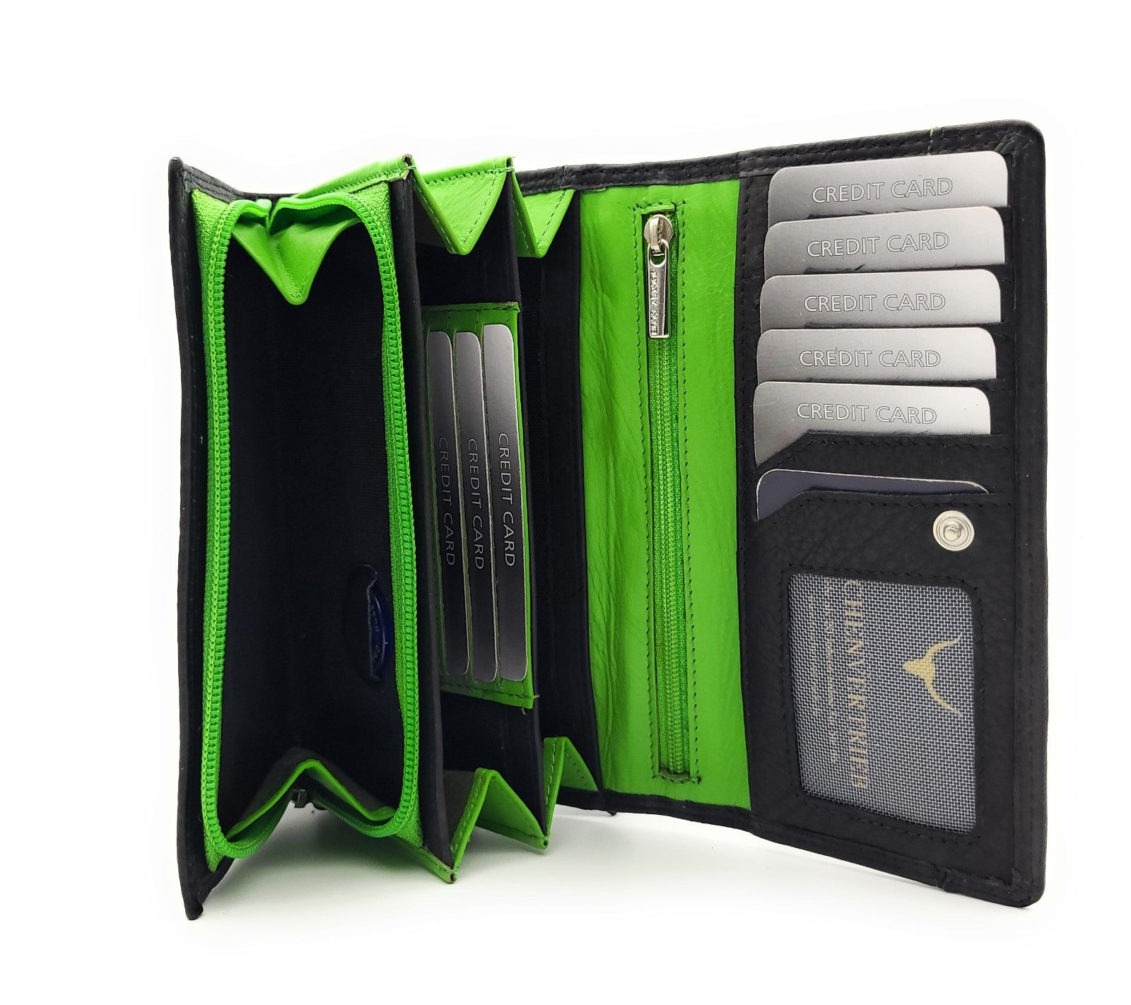 Reißverschluss Leder Portemonnaie Damen Rfid Schutz Geldbörse