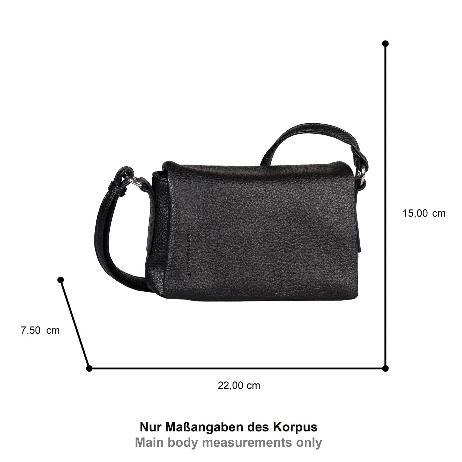 Tom Tailor Lissi Flap Bag S – kleine modische Umhängetasche mit Magnetverschluss black