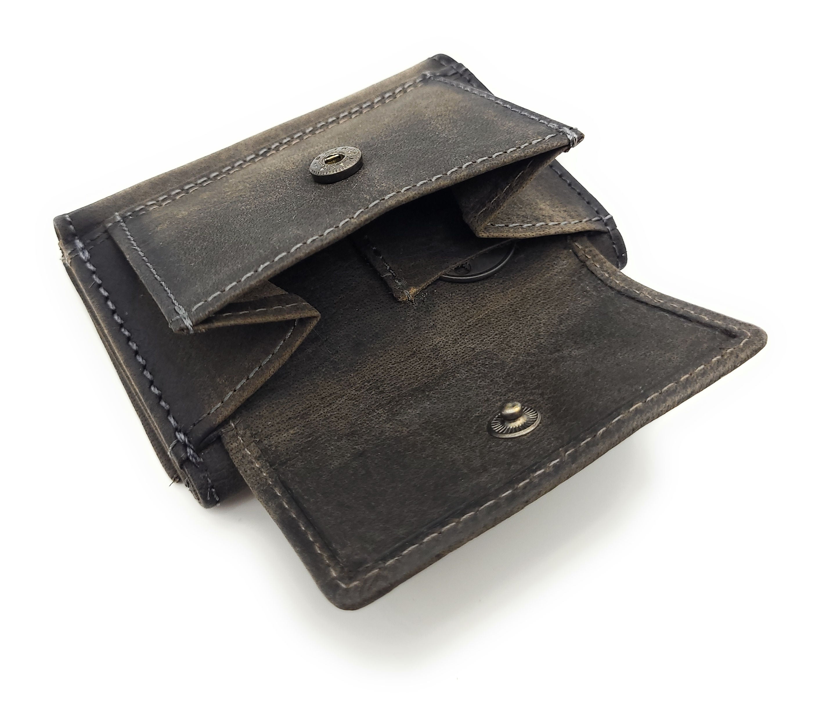 Jockey Club Mini Geldbörse aus Hunterleder | RFID-Schutz & Vintage Design grau