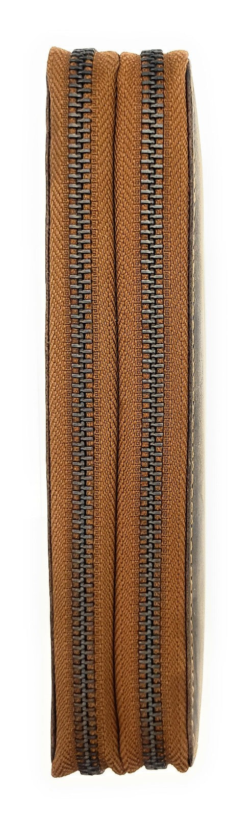 Ven Tomy XL Geldbörse aus Hunterleder (Büffel) mit RFID-Schutz & zwei Metallreißverschlüssen – 25 Kartenfächer, Münzfach, großes Leder Damen Herren Portemonnaie