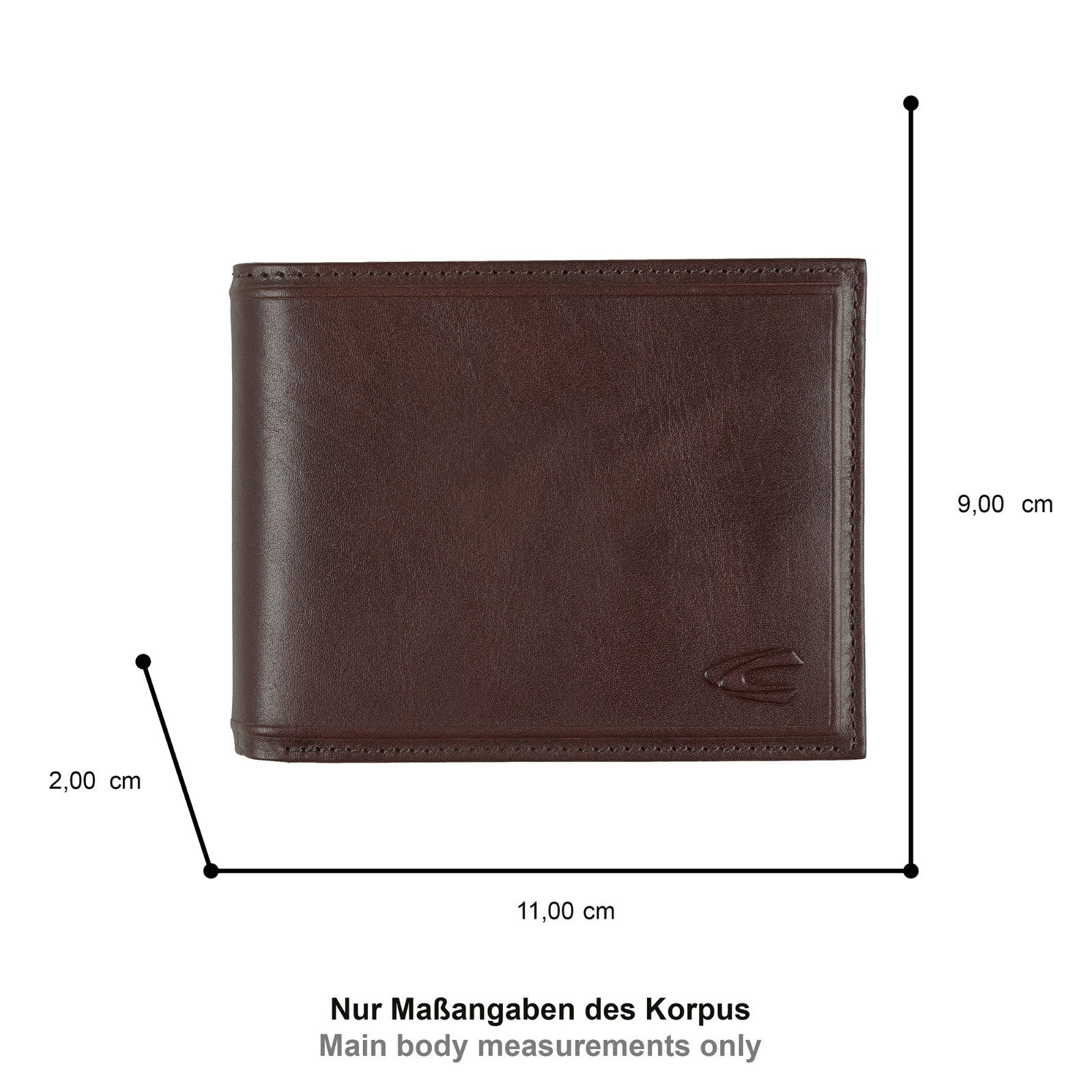camel active Geldbörse Wood Querformat RFID-Schutz echt Leder 12,5x3x10 cm braun