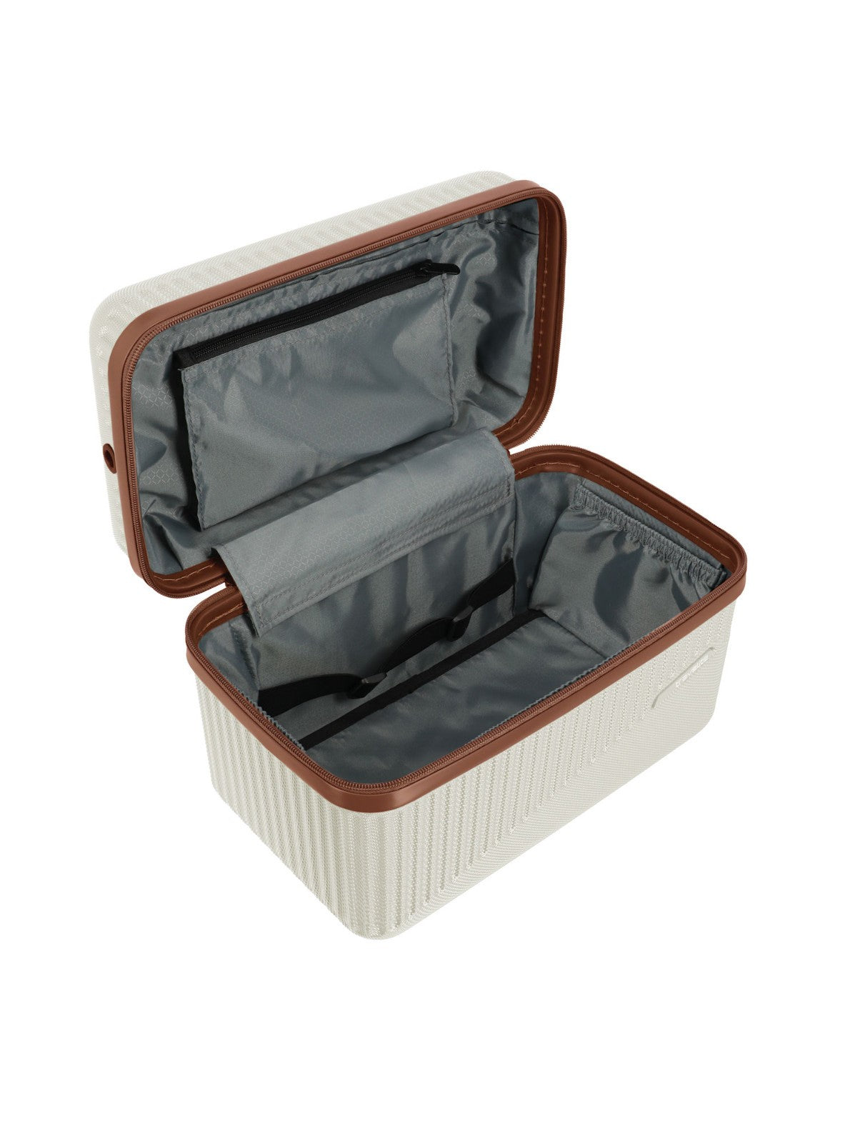 Travelite Bali Beautycase Kosmetikkoffer Kulturtasche Bordtasche weiß cognac