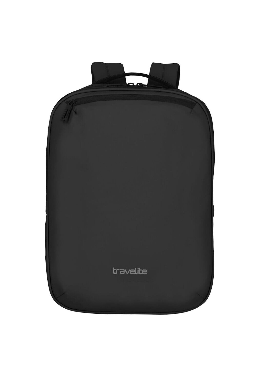 Travelite Basics Plane Cityrucksack – Wasserabweisender Daypack mit 14-Zoll-Laptopfach, spritzwassergeschützten Reißverschlüssen & Sicherheitsfach schwarz