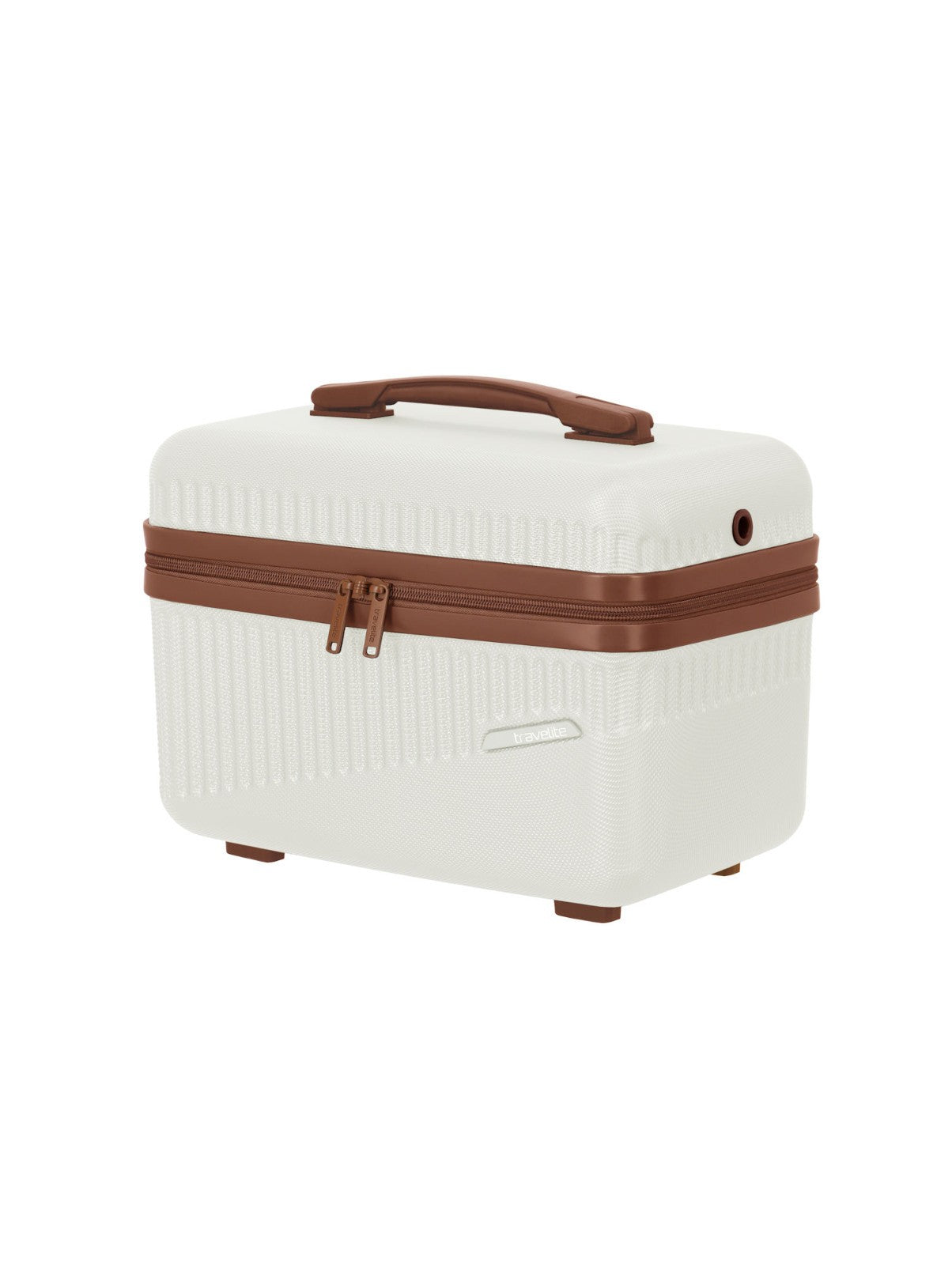 Travelite Bali Beautycase Kosmetikkoffer Kulturtasche Bordtasche weiß cognac
