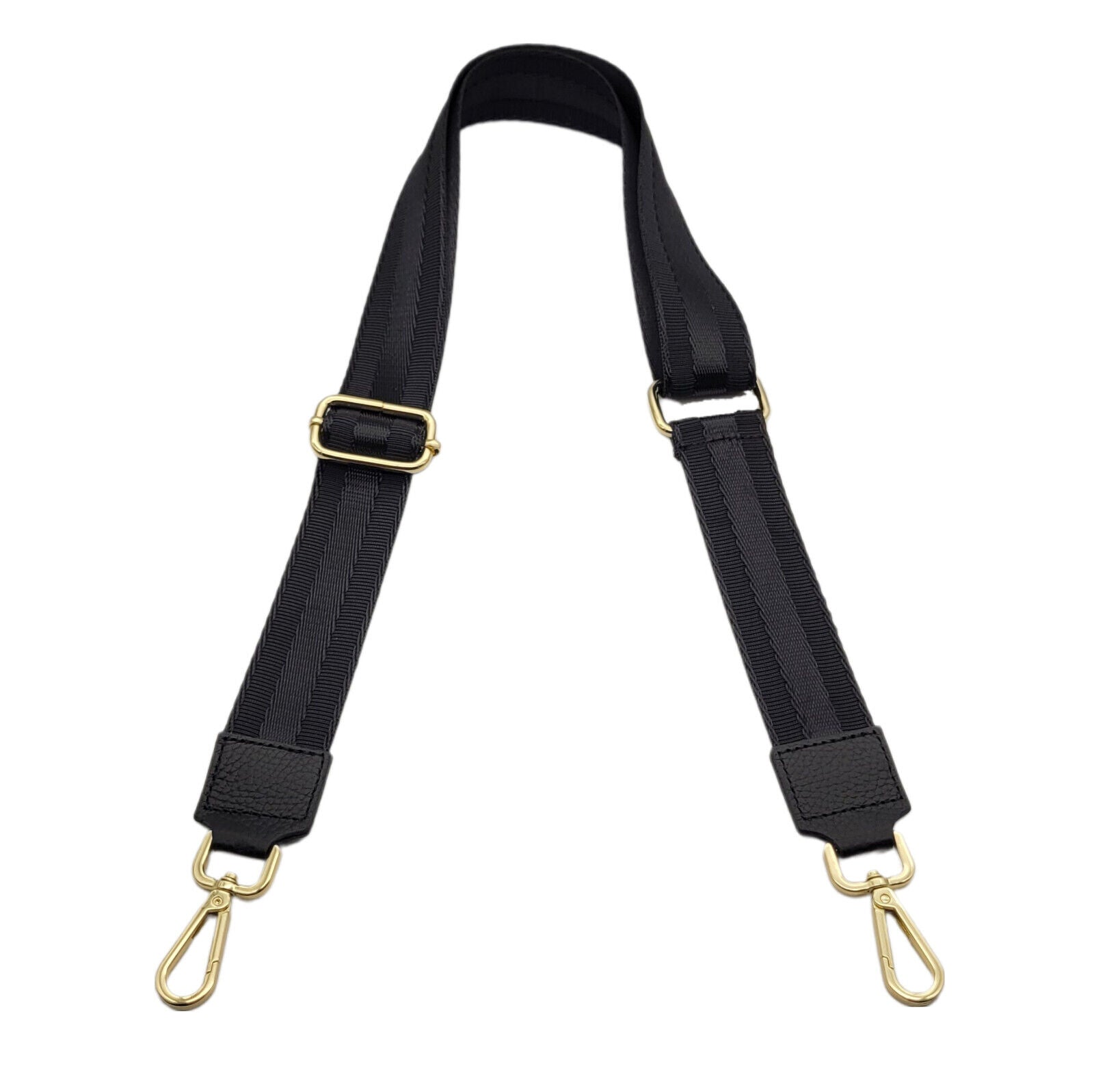 Ersatz Taschengurt Schultergurt Tragegurt Schulterriemen 4cm made in Italy schwarz gold