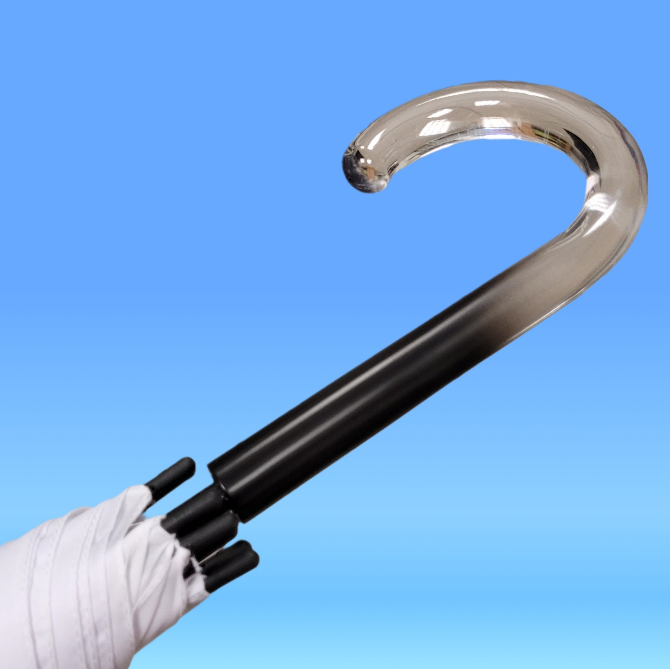 Hochzeitsschirm Weiß Ø105cm – Automatik Stockschirm für Braut & Damen