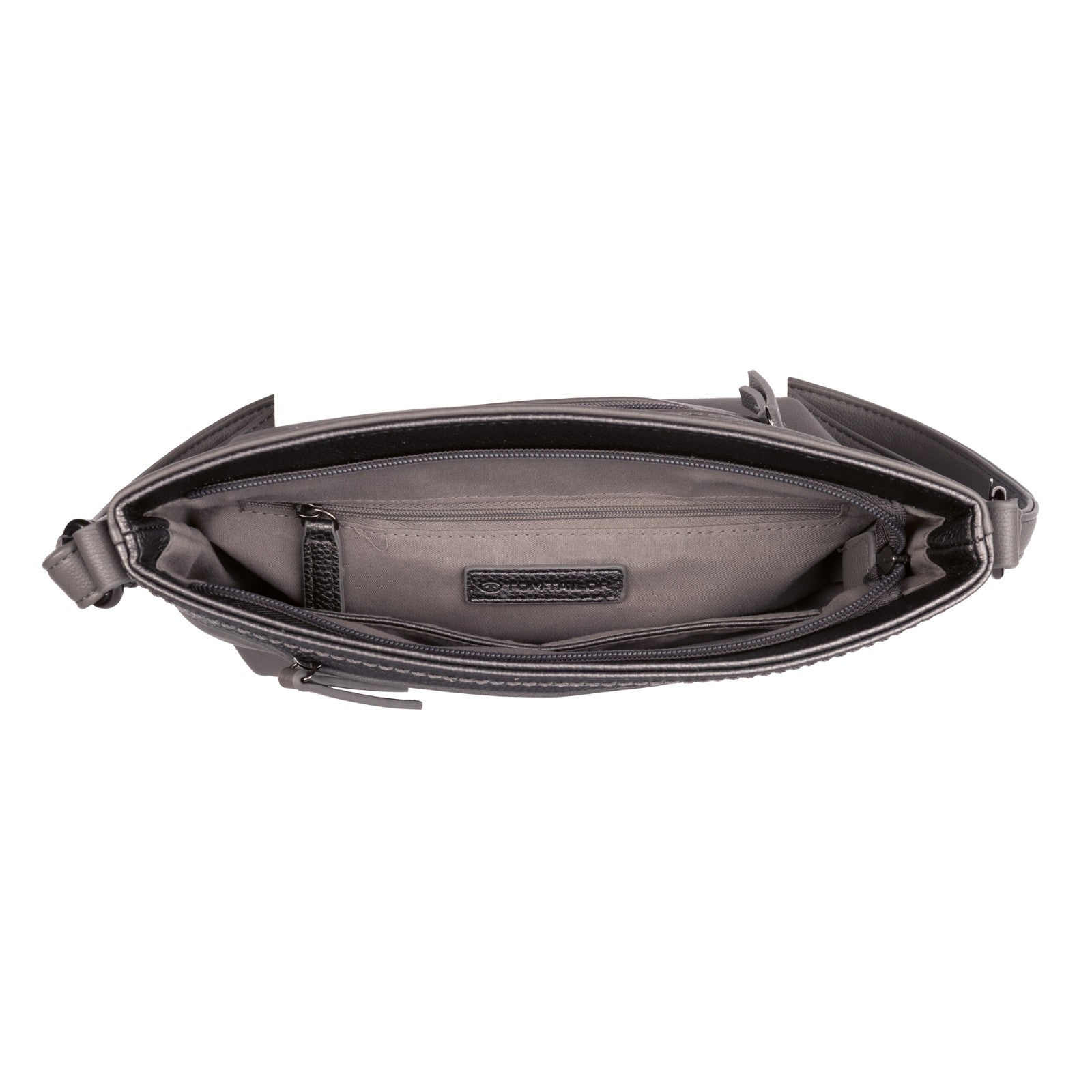Tom Tailor Umhängetasche Nicolina – Kunstleder Handtasche mit Reißverschluss & Fächern – 27,5x10x23 cm mixed grey