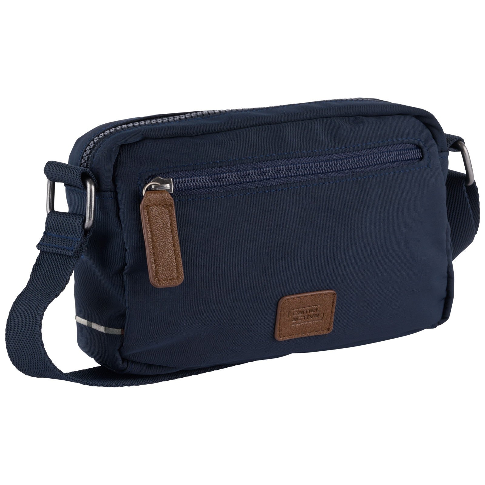 camel active Aurum Camera Bag Umhängetasche recyceltes Nylon 23cm, abwaschbar, Schulterriemen, blau