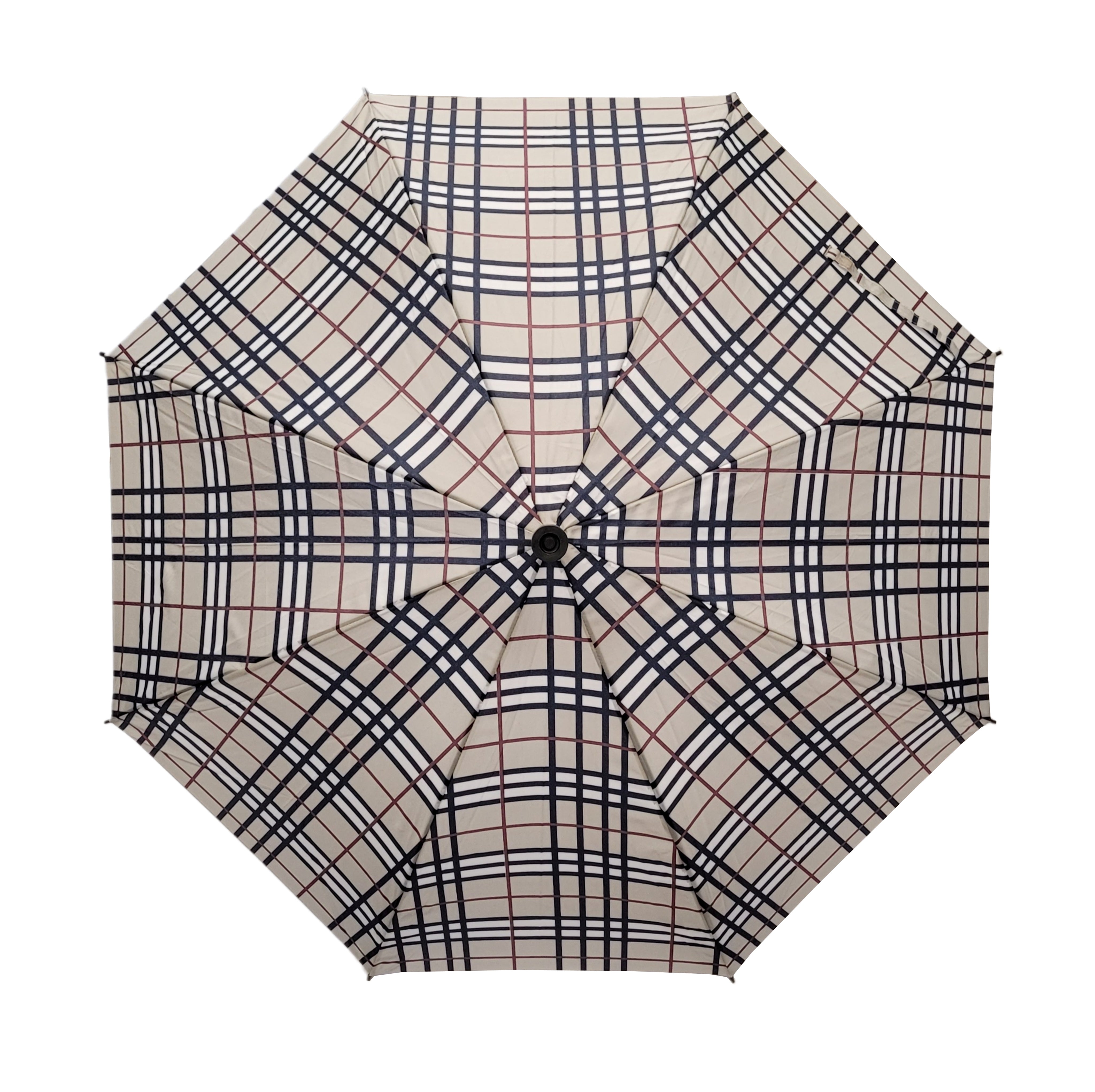 Dr. Neuser Regenschirm Stützschirm Gehhilfe Gehstock Fritzgriff Gummipuffer karo beige