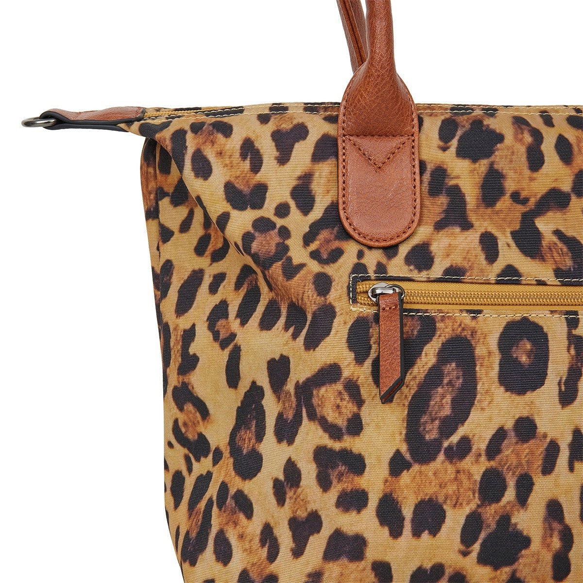 Mustang großer Damen Shopper Handtasche Umhängetasche "Limnos" Leopard cognac