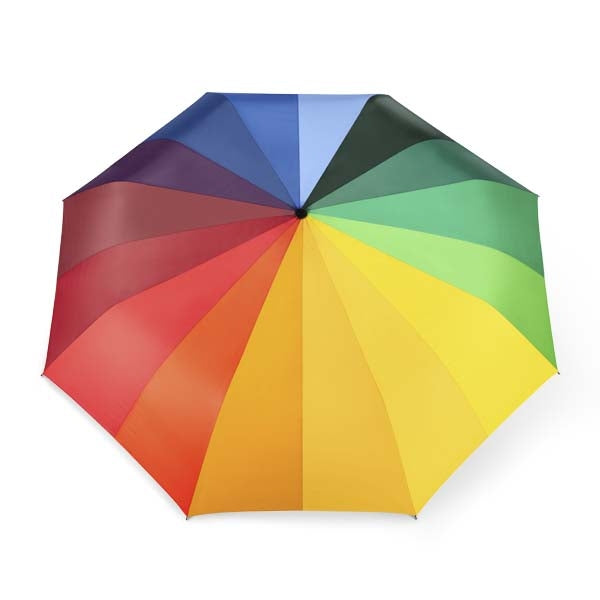 Happy Rain Taschenschirm Regenbogen Multicolor – kompakt, 93 cm, 8 Speichen