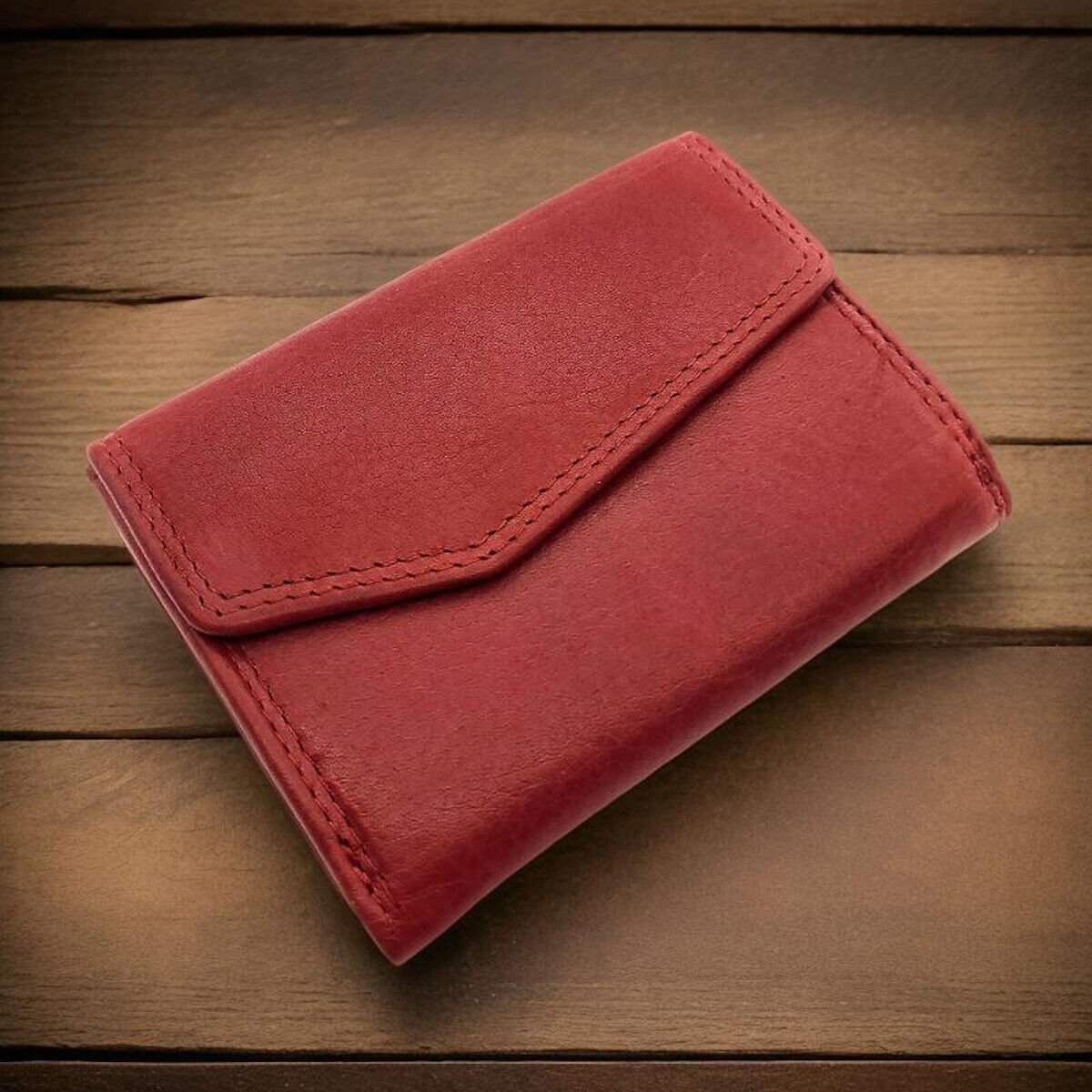 Jockey Club kleine kompakte echt Leder Geldbörse Wendebörse mit RFID Schutz rot