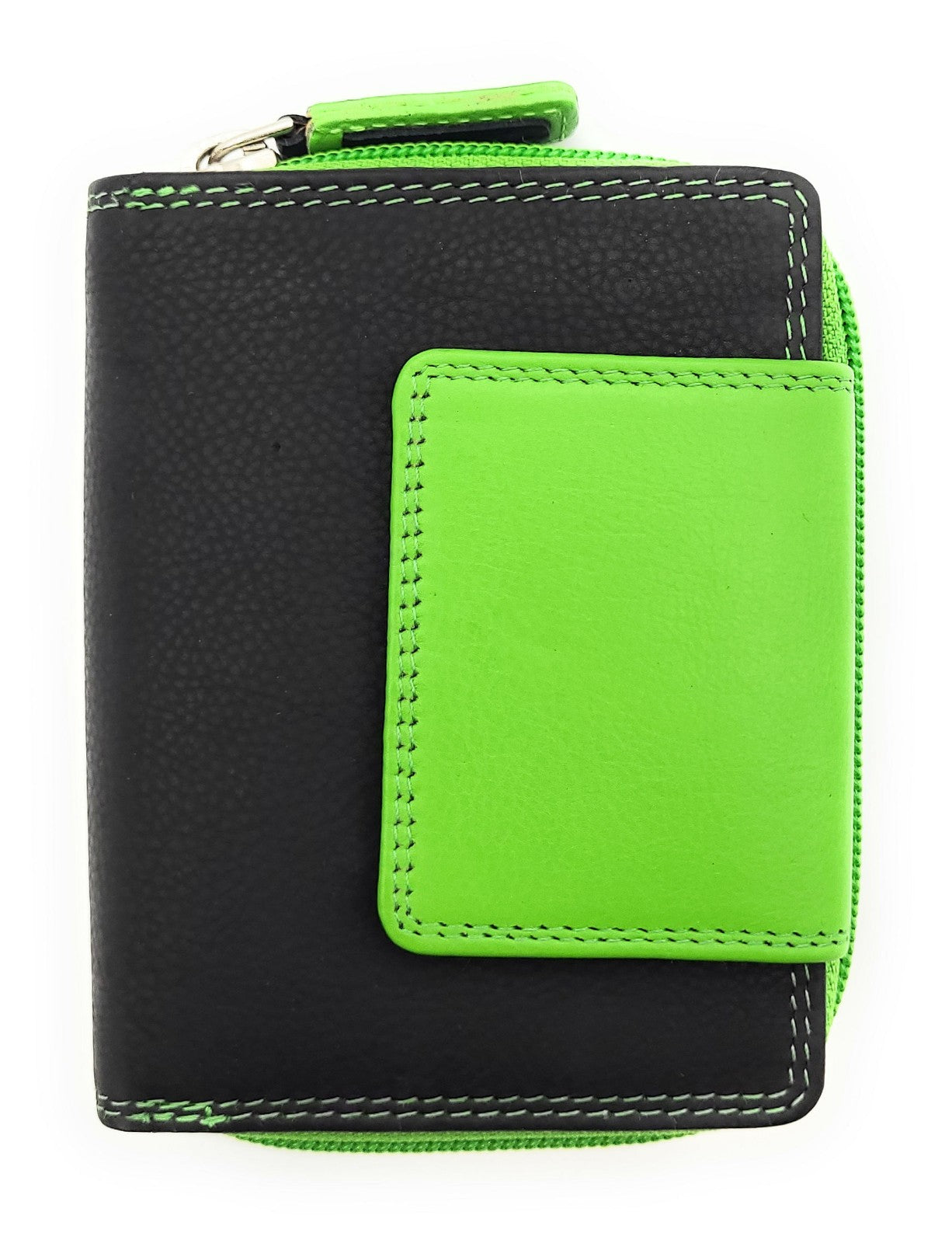 Jockey Club echt Leder Damen Geldbörse Portemonnaie mit RFID Schutz schwarz grün