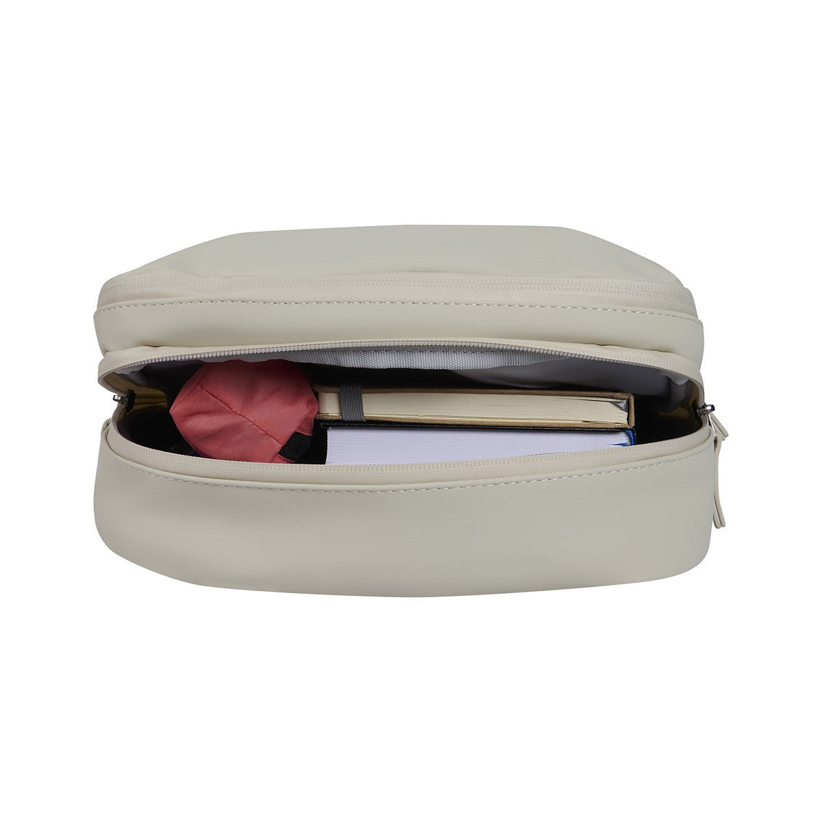 New Rebels William Milwaukee Rucksack – Wasserabweisend, 18L Volumen, Laptopfach, Silber-Innenfutter beige